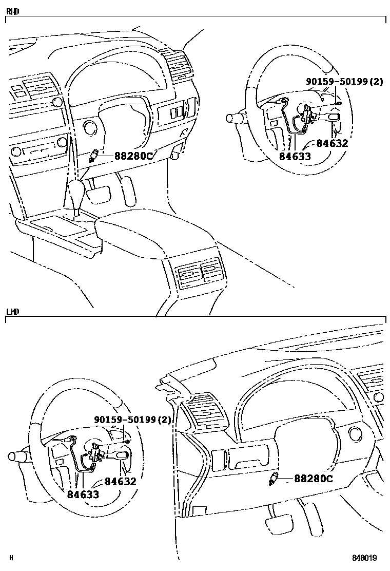 Toyota CAMRY 巡航控制(自动行驶) EPC diagram — 848019