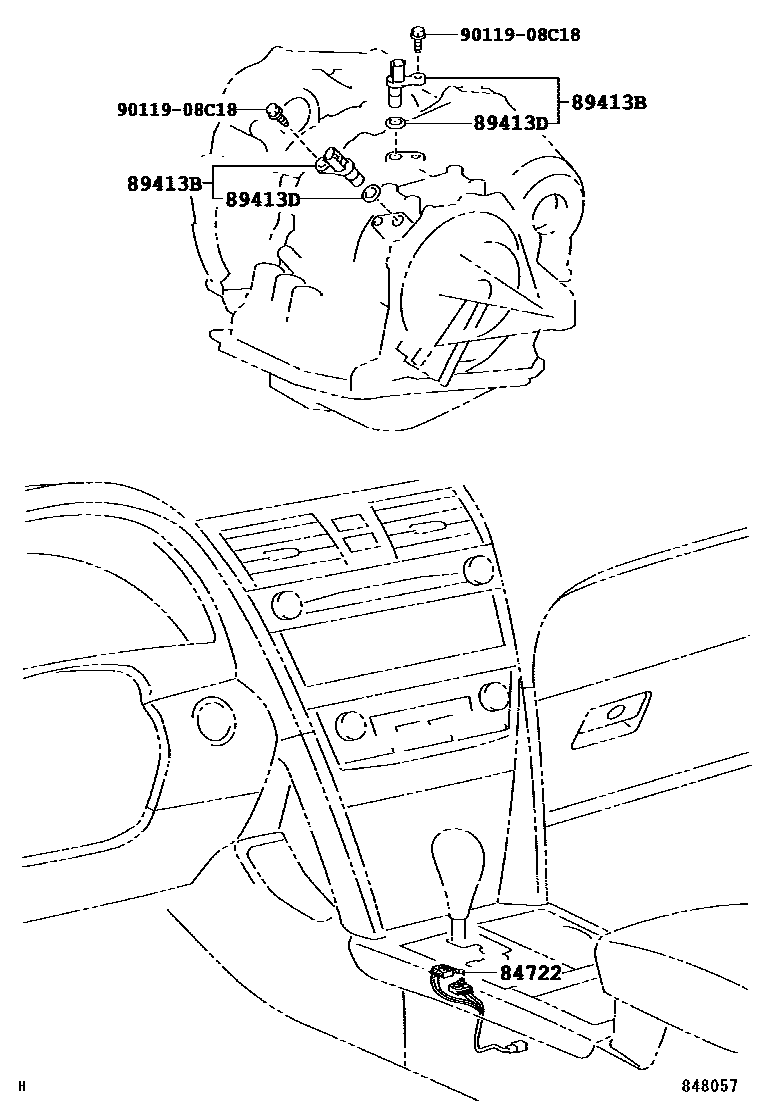 Toyota CAMRY 超速档和电子控制变速器 EPC diagram — 848057