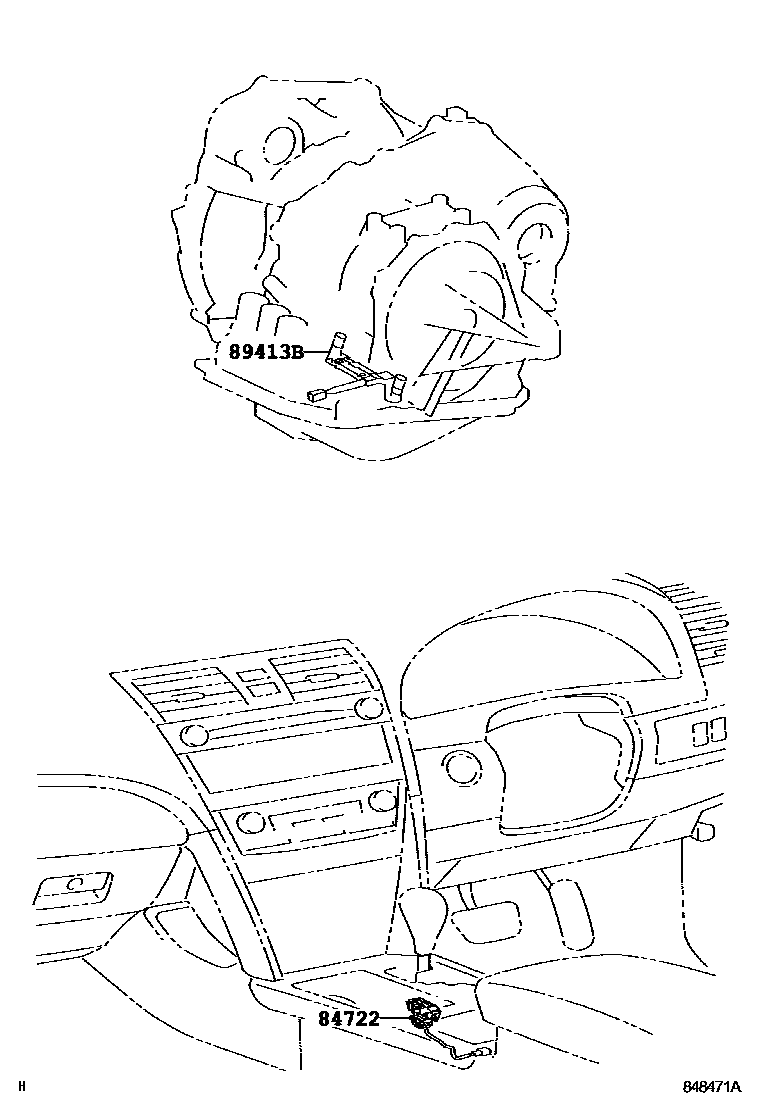 Toyota CAMRY 超速档和电子控制变速器 EPC diagram — 848471A