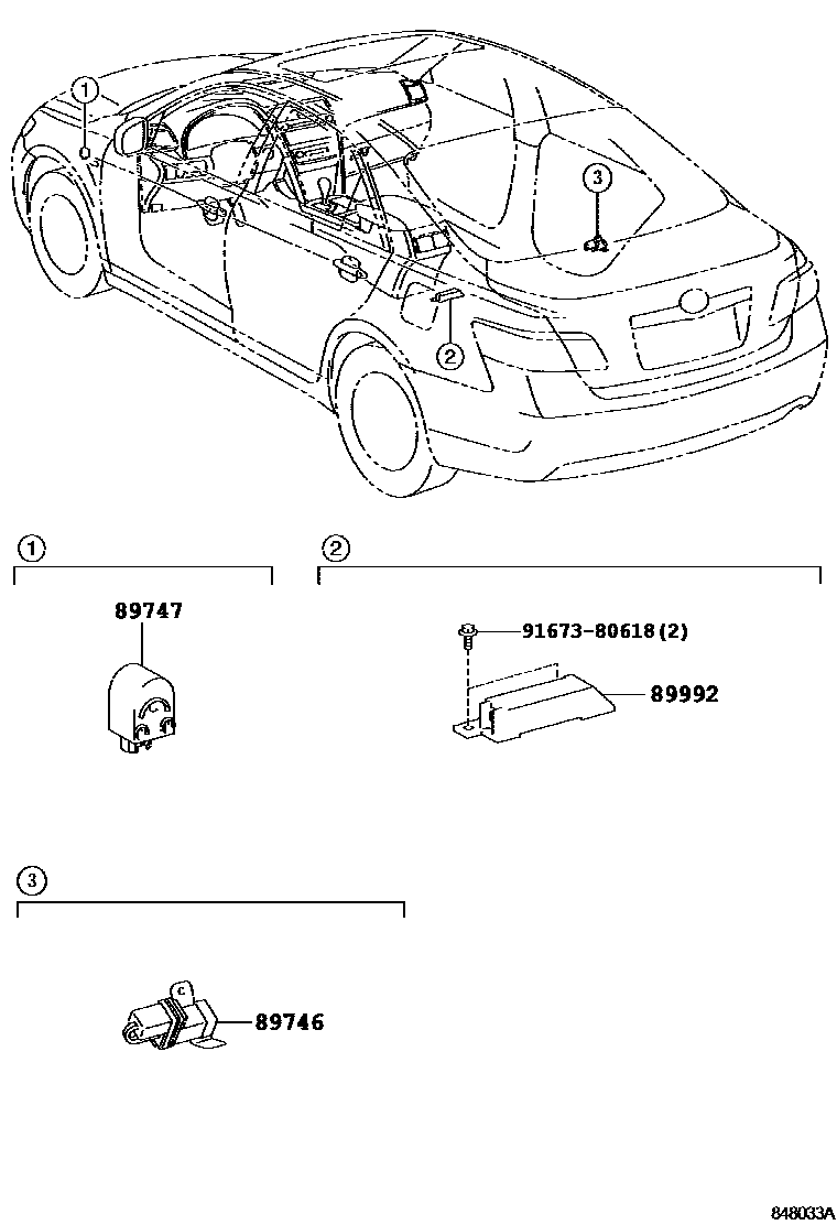 Toyota CAMRY 遥控门锁 EPC diagram — 848033A