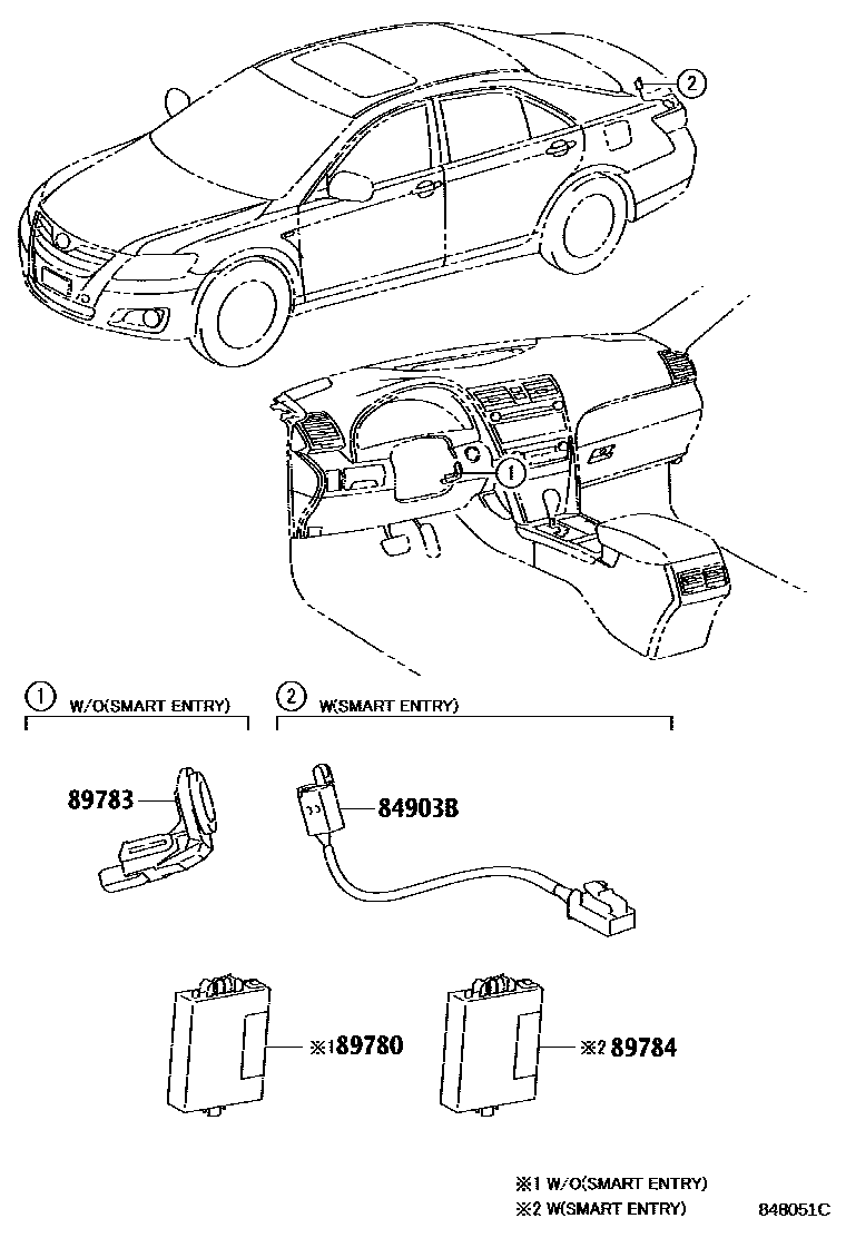 Toyota CAMRY 防盗装置 EPC diagram — 848051C