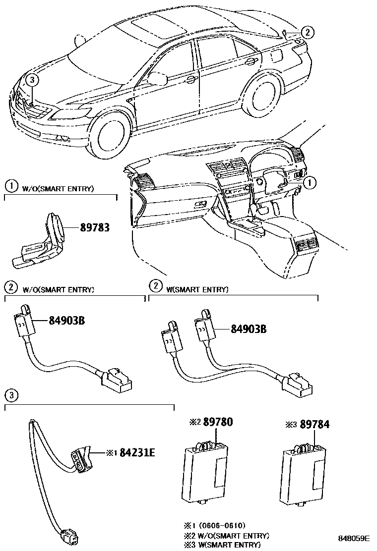 Toyota CAMRY 防盗装置 EPC diagram — 848059E