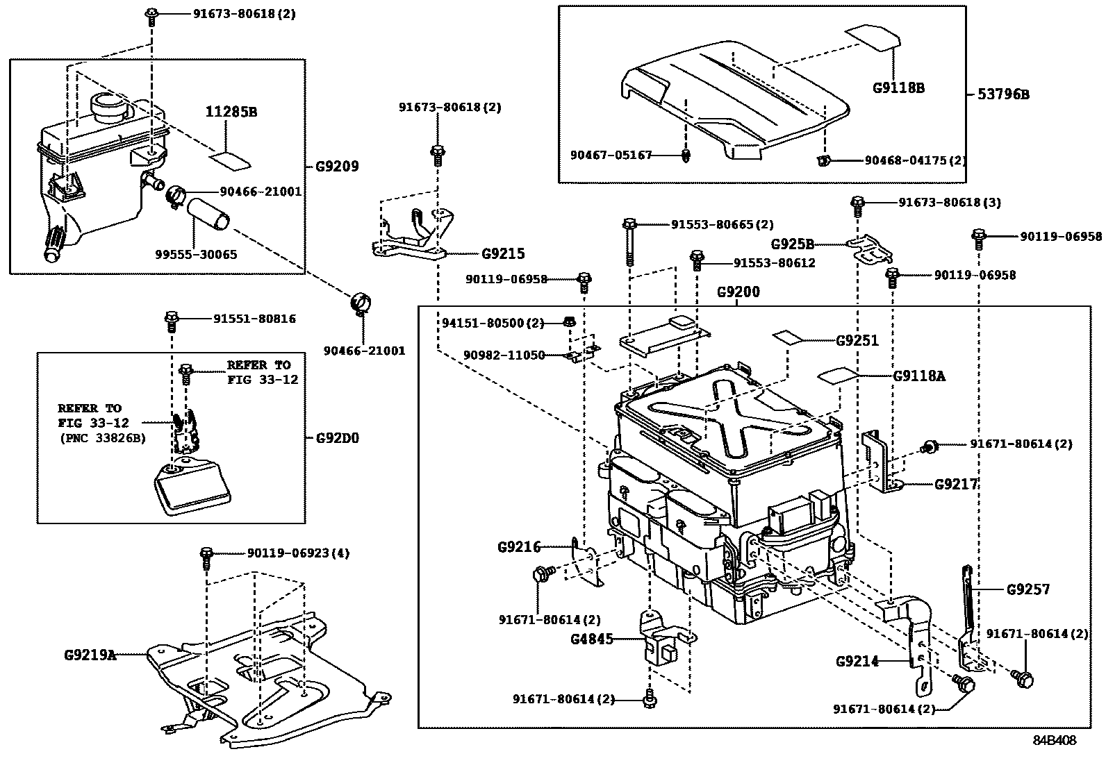 Toyota CAMRY HEV 逆变器 EPC diagram — 84B408