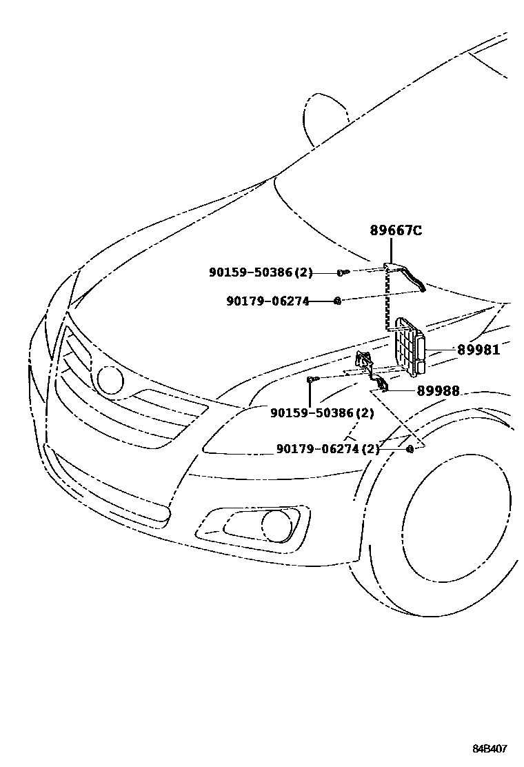 Toyota CAMRY HEV 控制ECU EPC diagram — 84B407