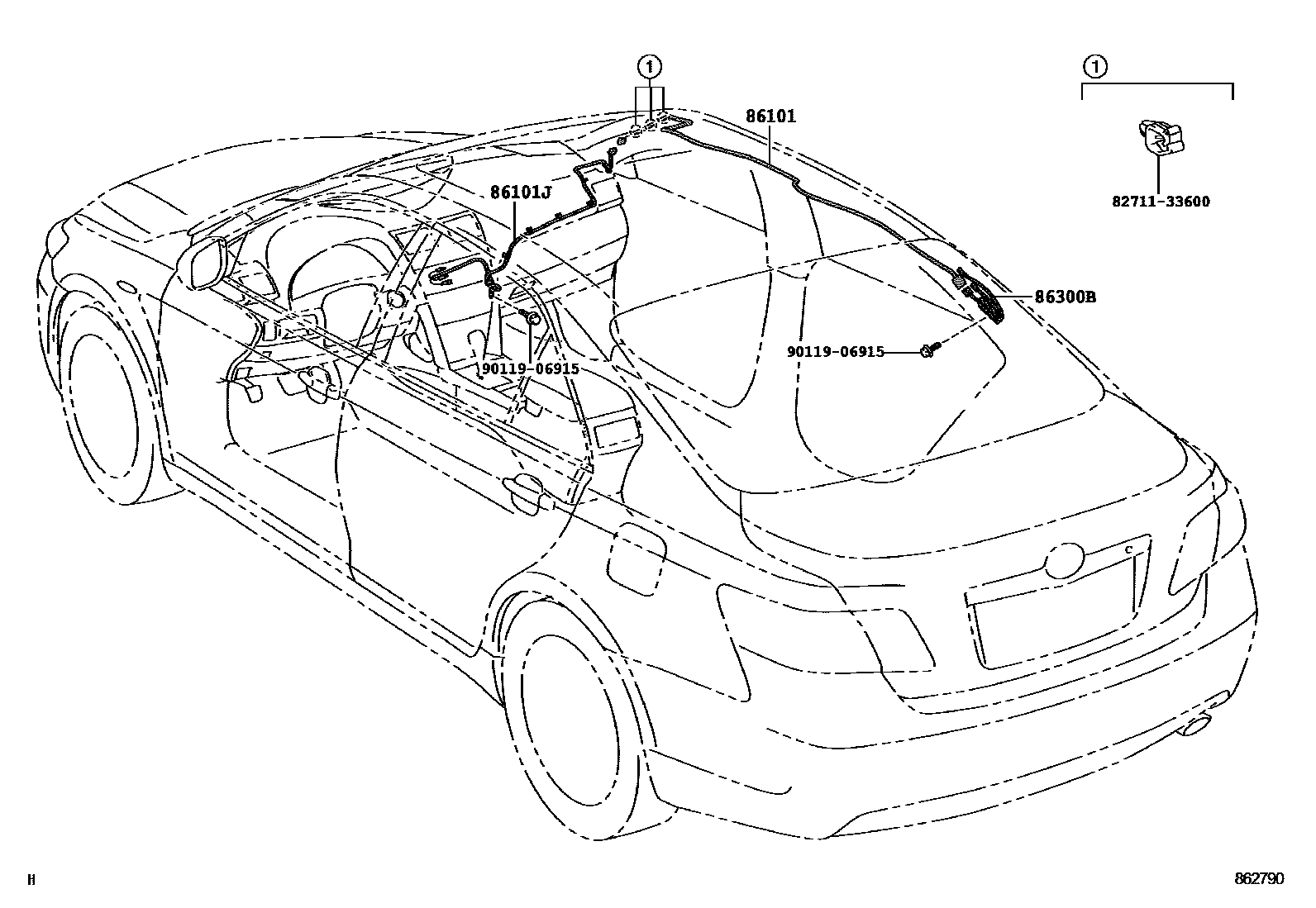 Toyota CAMRY antenna EPC diagram — 862790