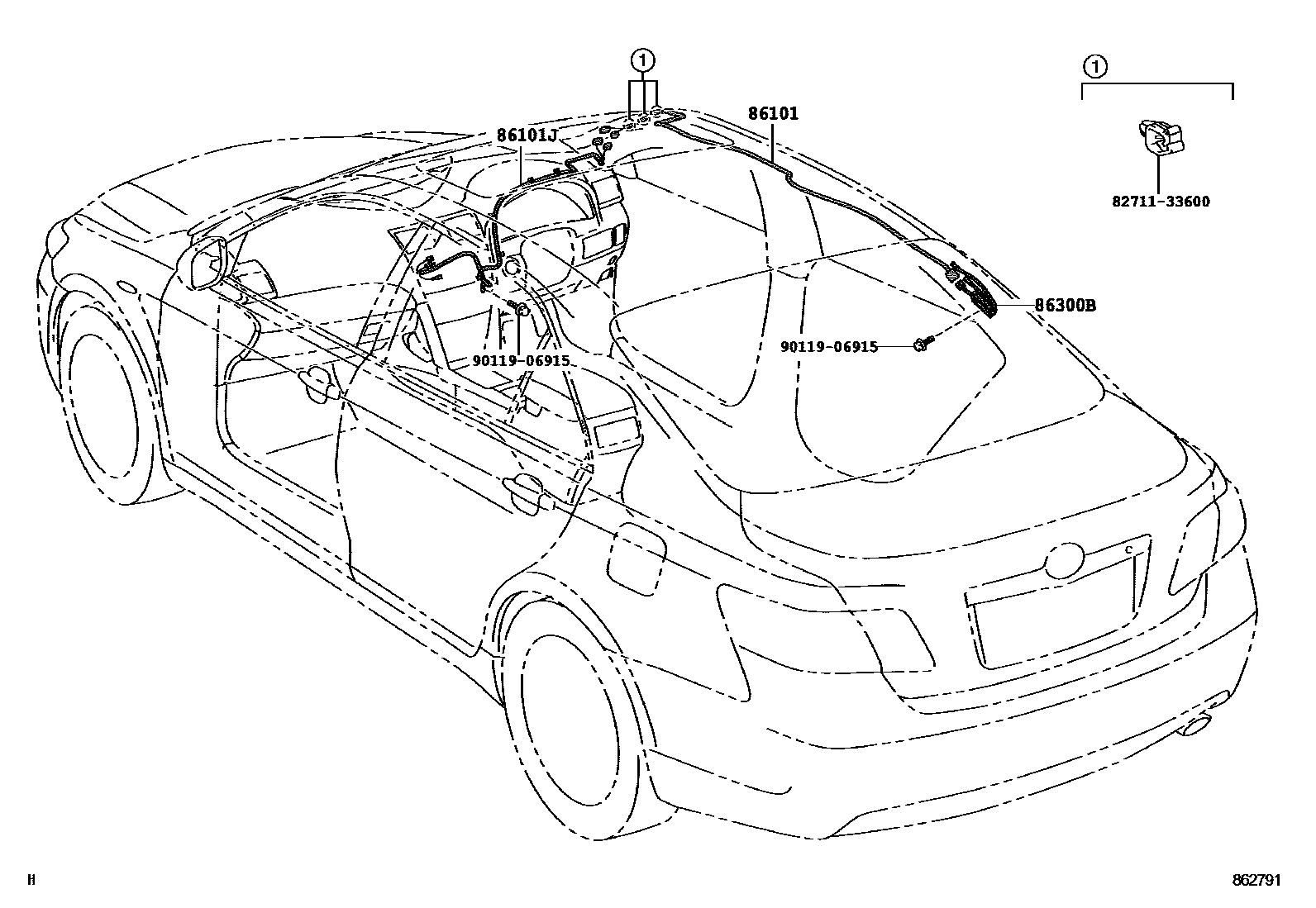 Toyota CAMRY antenna EPC diagram — 862791