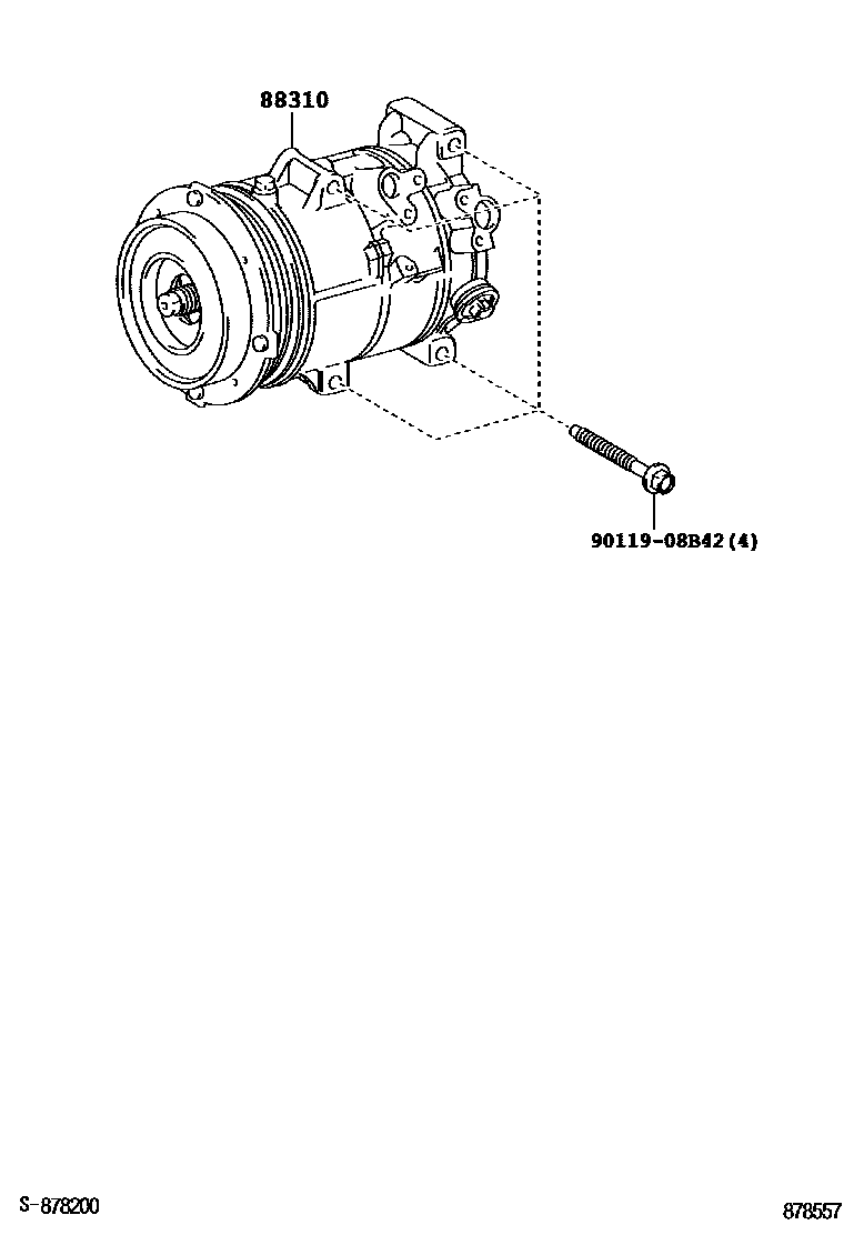 Toyota CAMRY Heating & Air Conditioning - Compressor EPC diagram — 878557