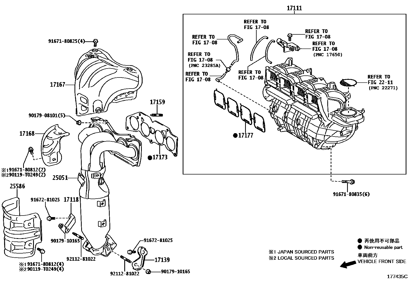 Toyota CAMRY Manifold EPC diagram — 177435C