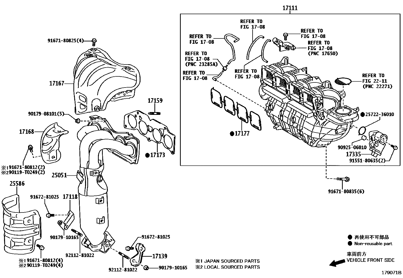 Toyota CAMRY Manifold EPC diagram — 179071B