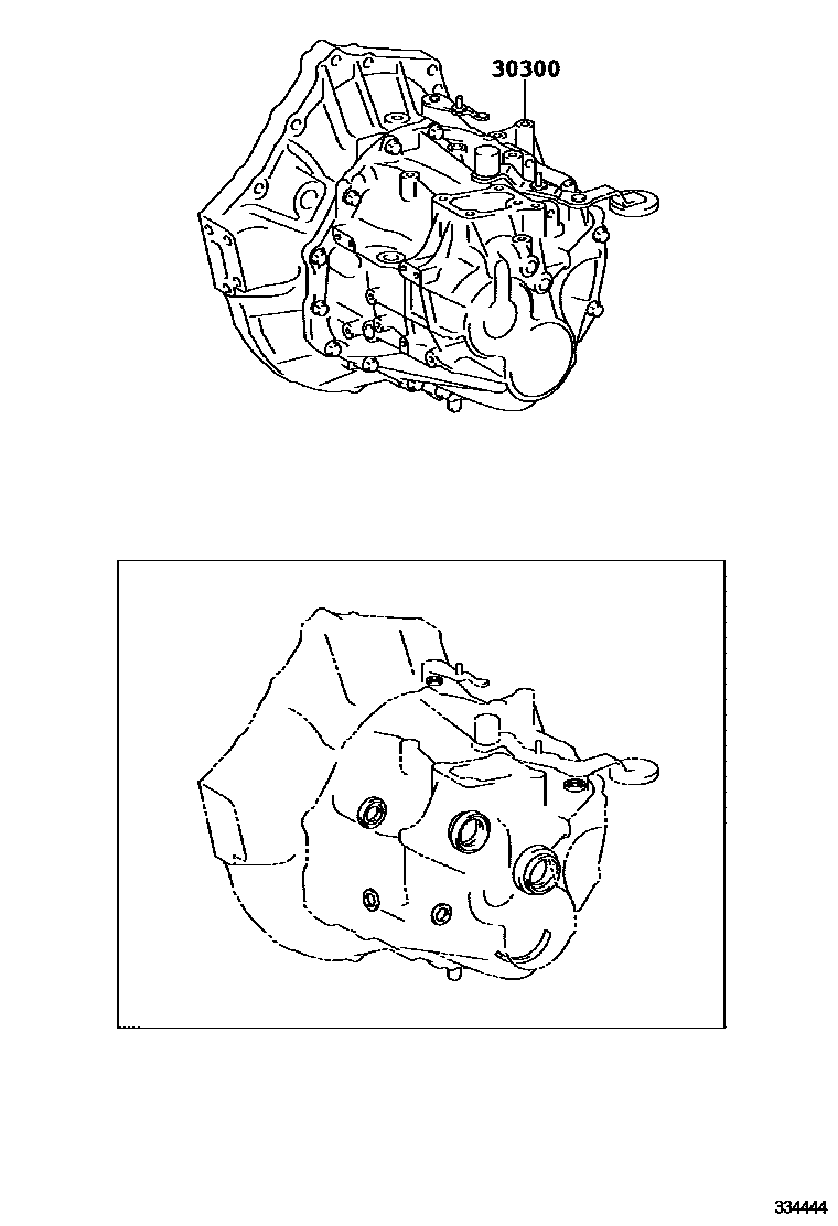 Toyota CAMRY 传动桥或变速器总成和衬垫组件(MTM) EPC diagram — 334444