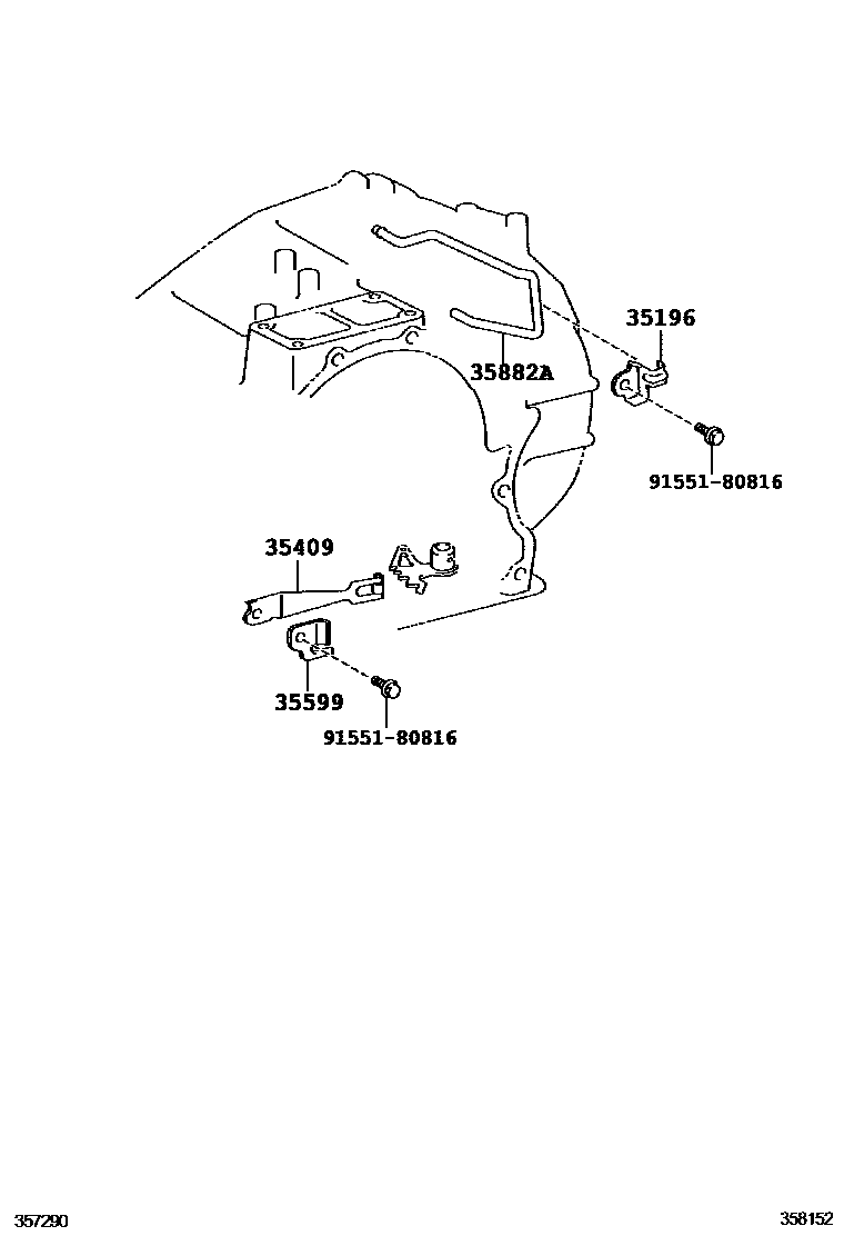 Toyota CAMRY 阀体和滤油网(ATM) EPC diagram — 358152