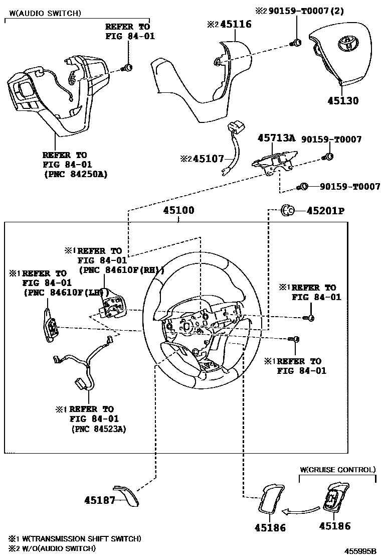 Toyota CAMRY Steering Wheel EPC diagram — 455995B