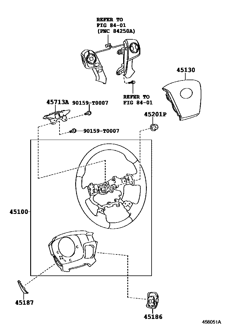 Toyota CAMRY Steering Wheel EPC diagram — 456051A