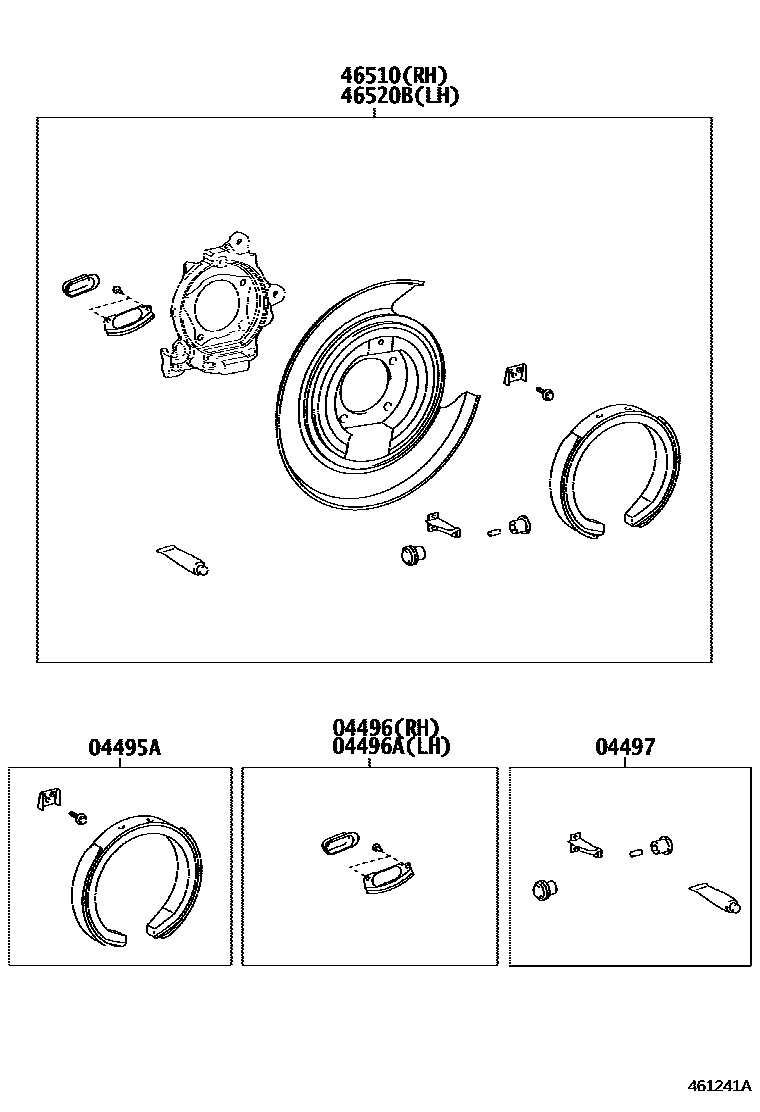Toyota CAMRY Parking Brake & Cable EPC diagram — 461241A