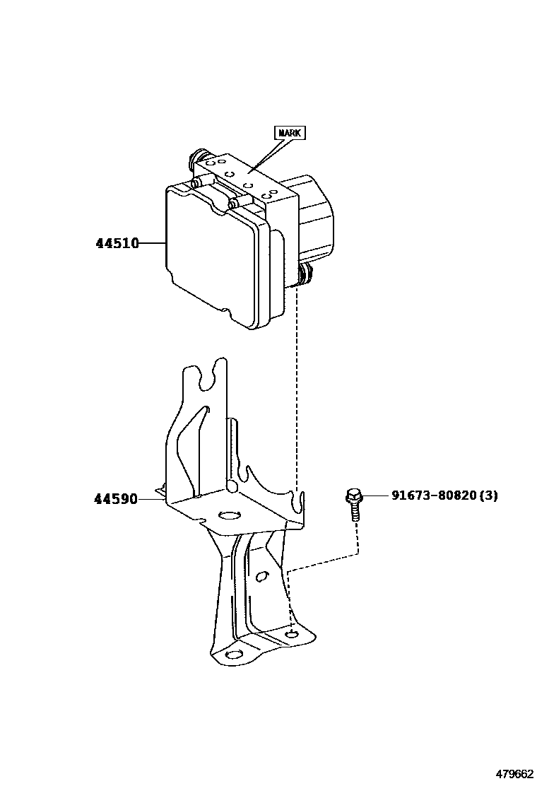 Toyota CAMRY 制动配管和卡箍 EPC diagram — 479662