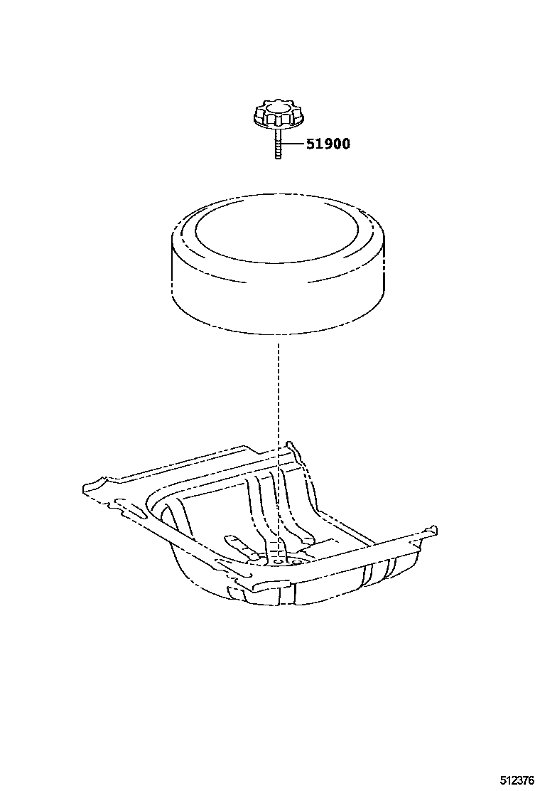 Toyota CAMRY Spare tire rack EPC diagram — 512376