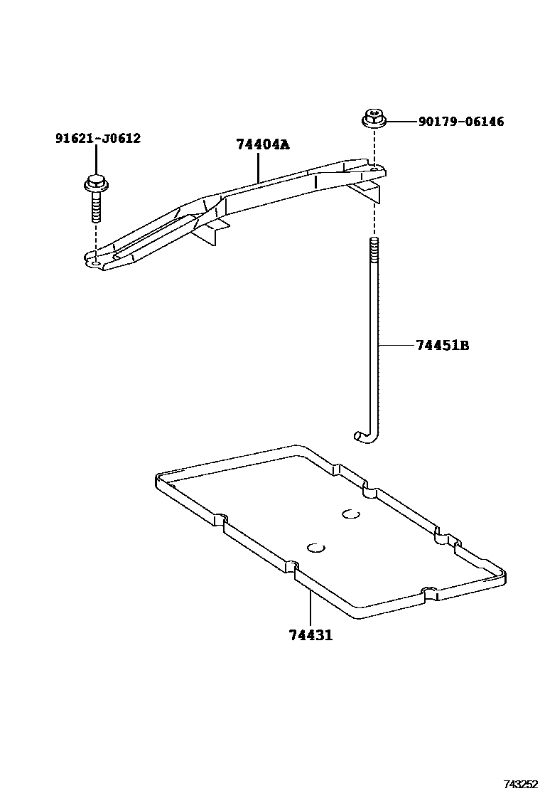 Toyota CAMRY battery holder EPC diagram — 743252