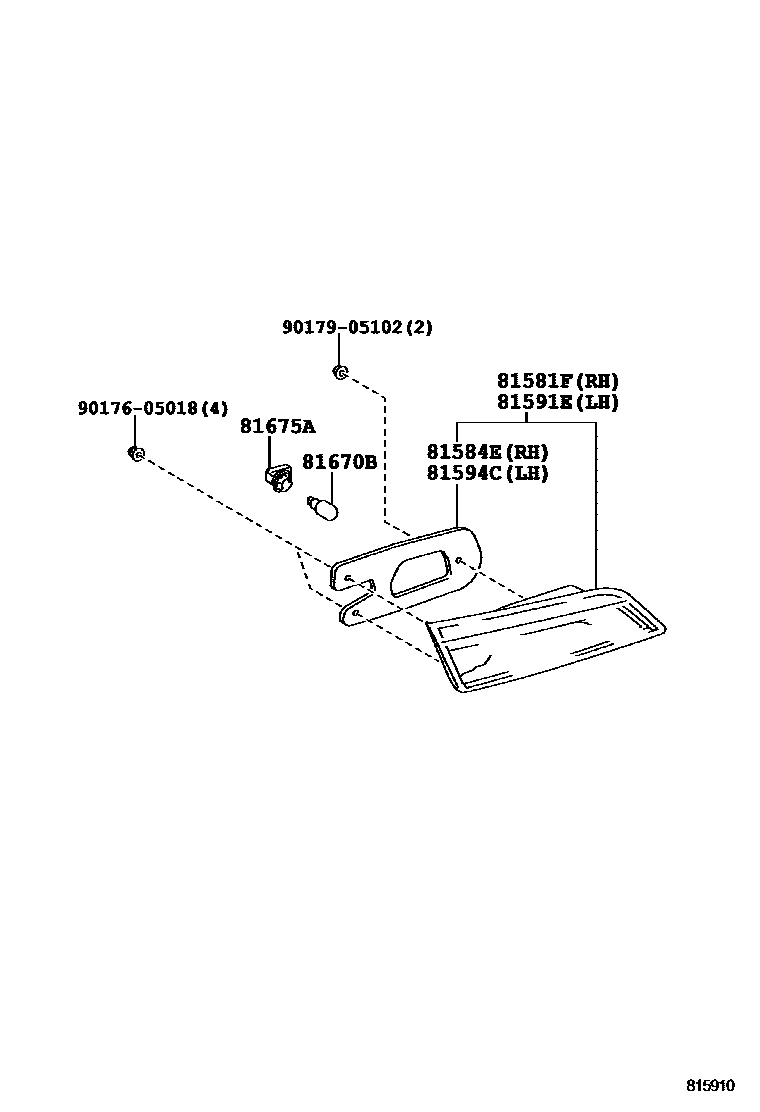 Toyota CAMRY 倒车灯 EPC diagram — 815910