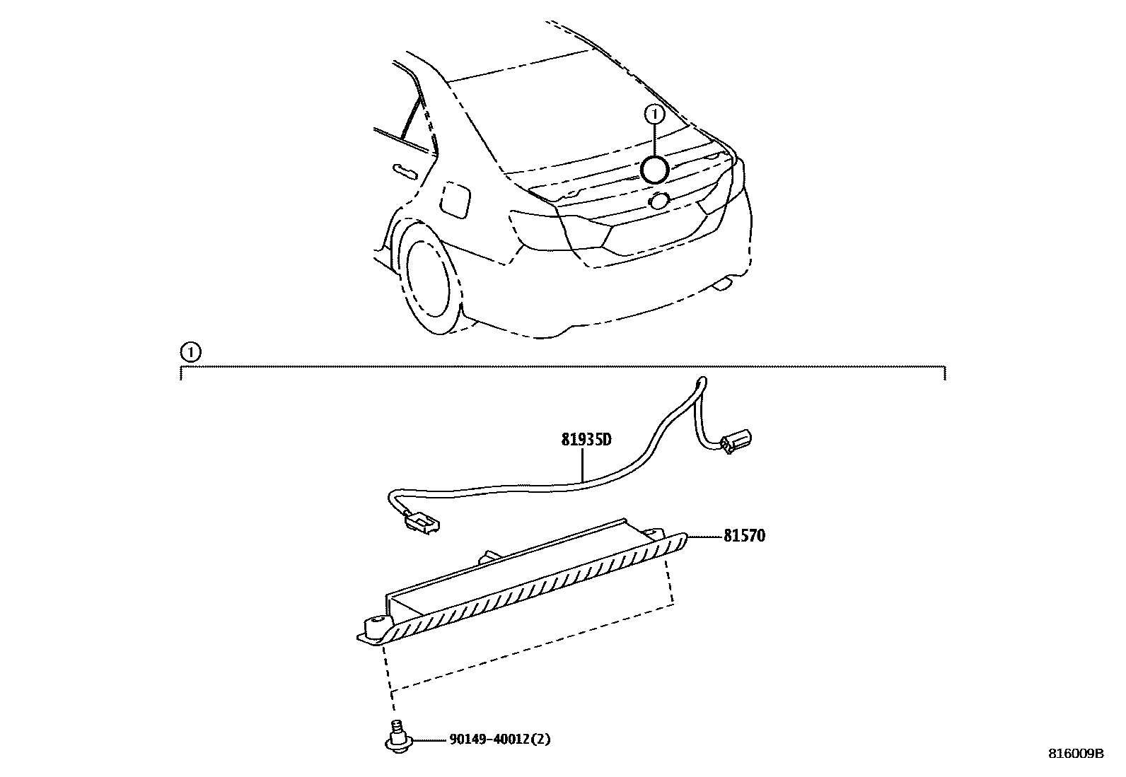 Toyota CAMRY 高位刹车灯 EPC diagram — 816009B