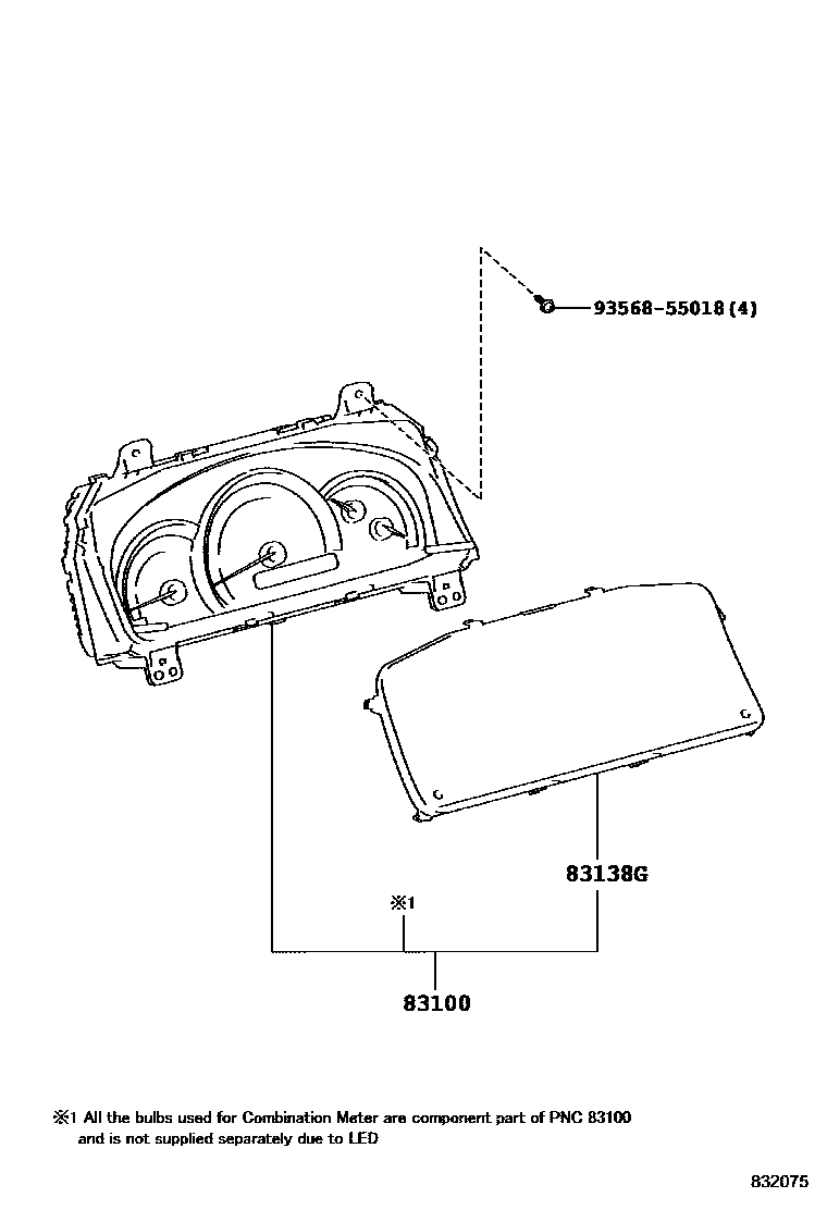 Toyota CAMRY 仪表 EPC diagram — 832075
