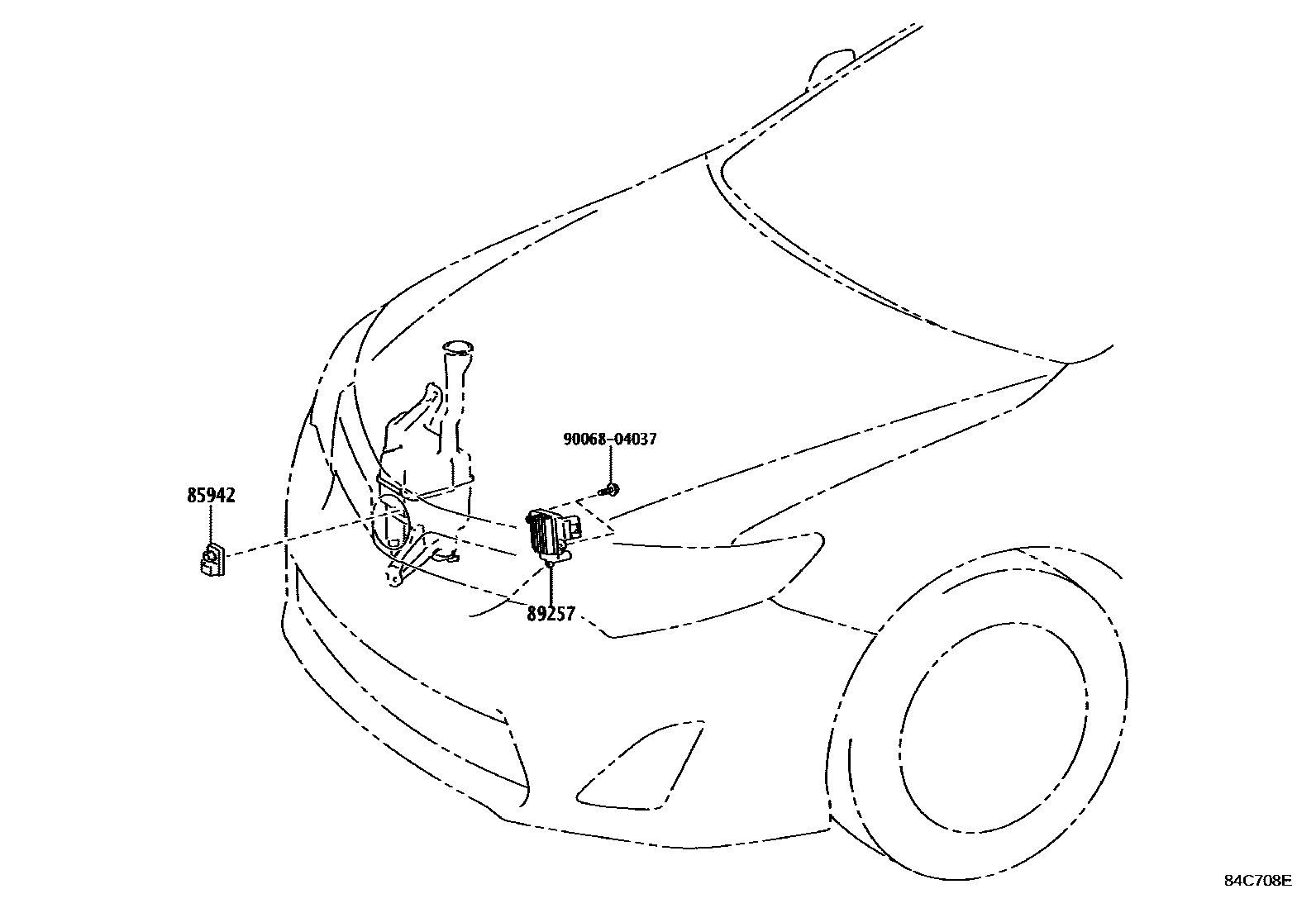 Toyota CAMRY 开关和继电器和ECU EPC diagram — 84C708E