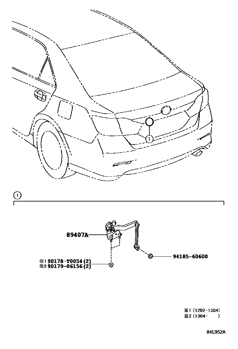 Toyota CAMRY 电子高度控制 EPC diagram — 84F952A