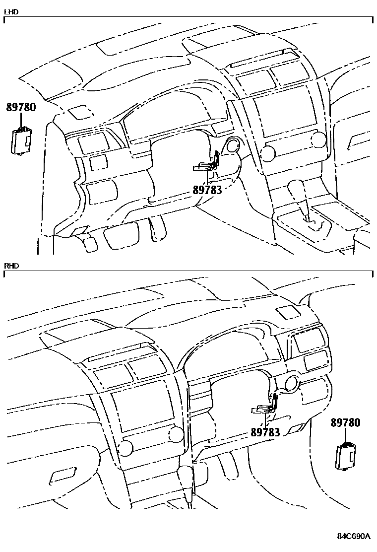 Toyota CAMRY 防盗装置 EPC diagram — 84C690A