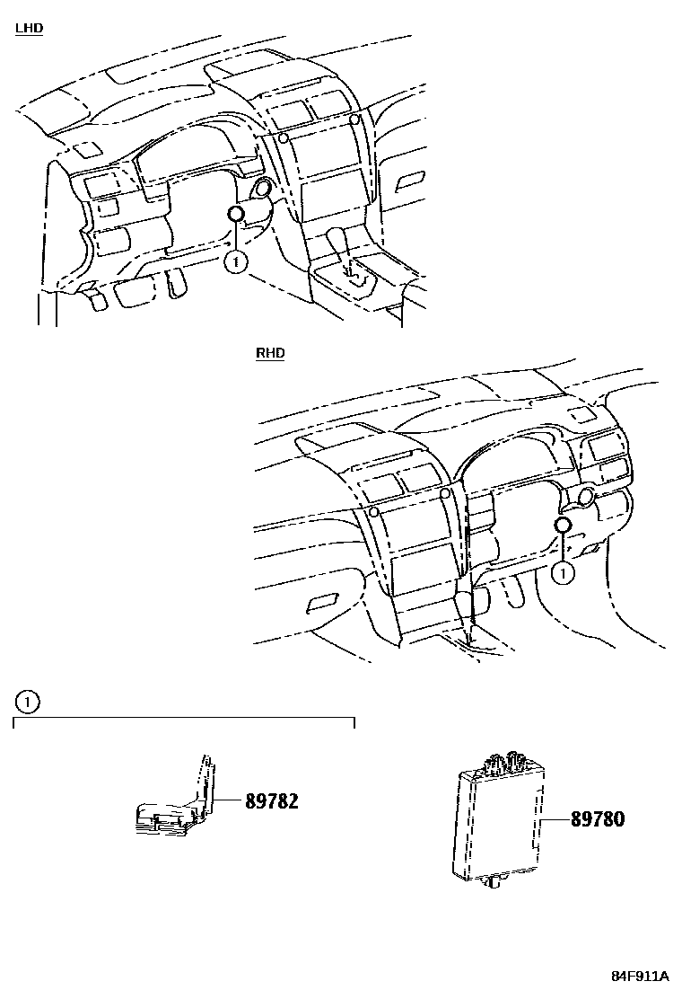 Toyota CAMRY 防盗装置 EPC diagram — 84F911A