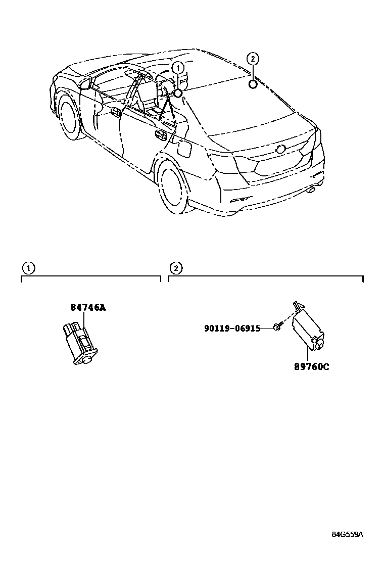 Toyota CAMRY 轮胎压力警告系统 EPC diagram — 84G559A
