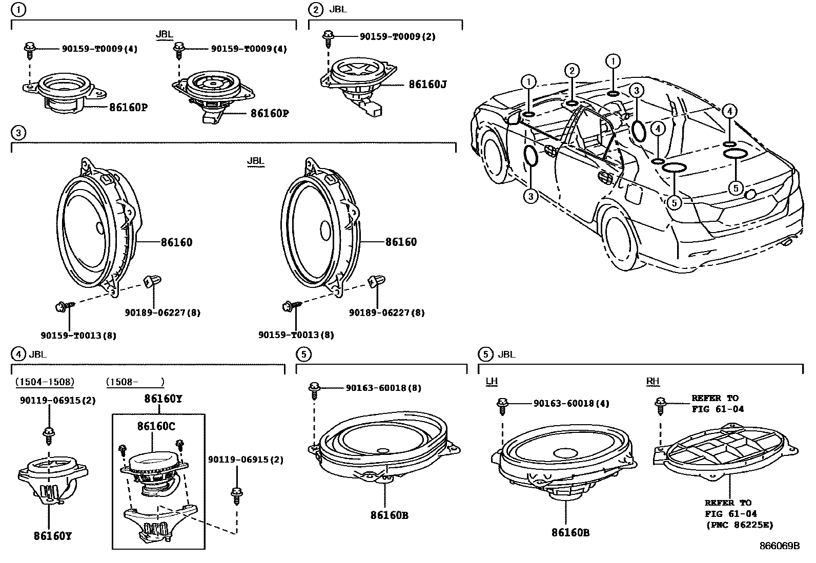 Toyota CAMRY 扬声器 EPC diagram — 866069B