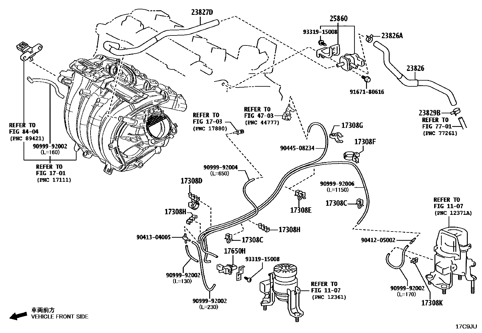 Toyota CAMRY vacuum tube EPC diagram — 17C9JU