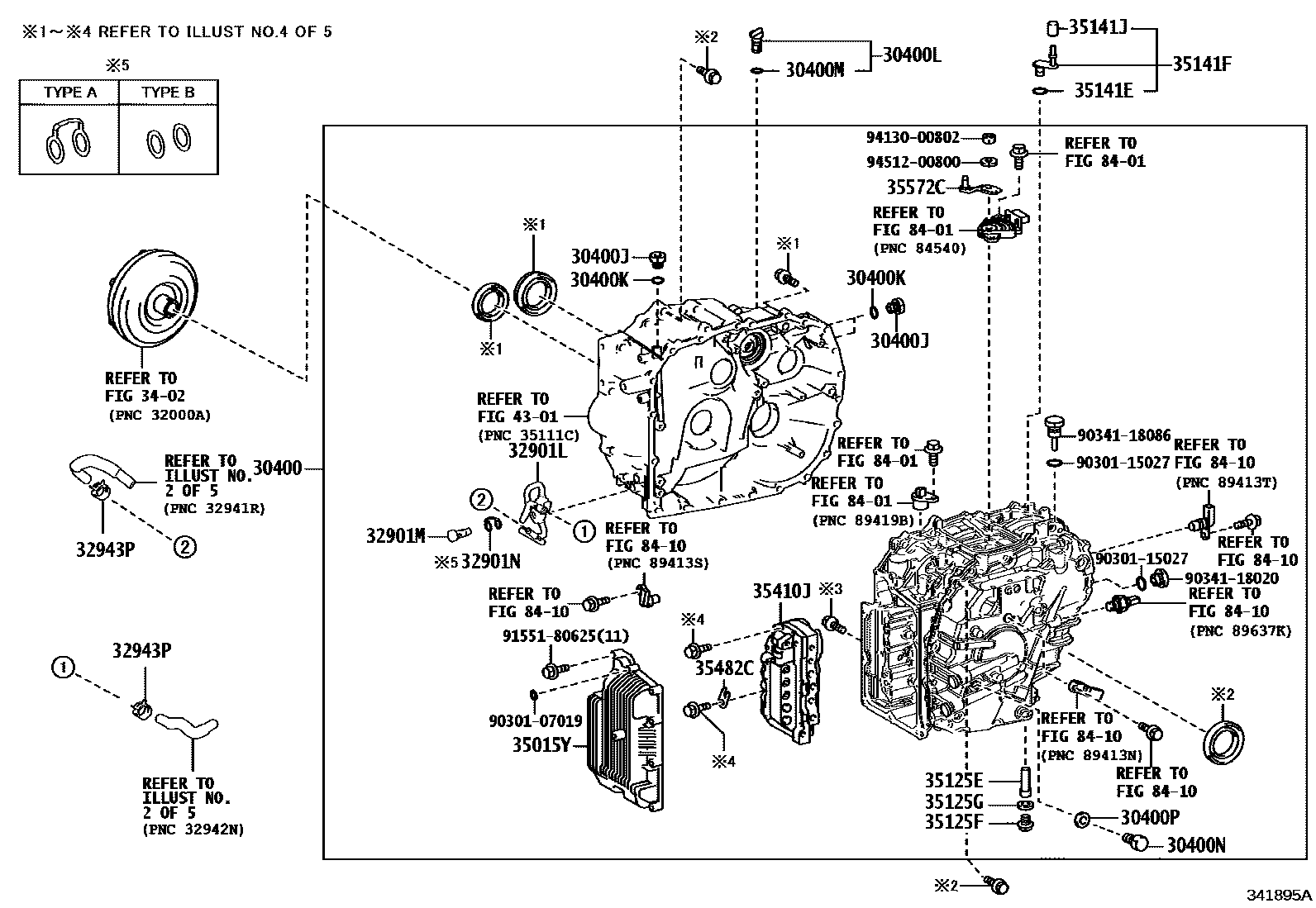 Toyota CAMRY 传动桥总成(CVT) EPC diagram — 341895A