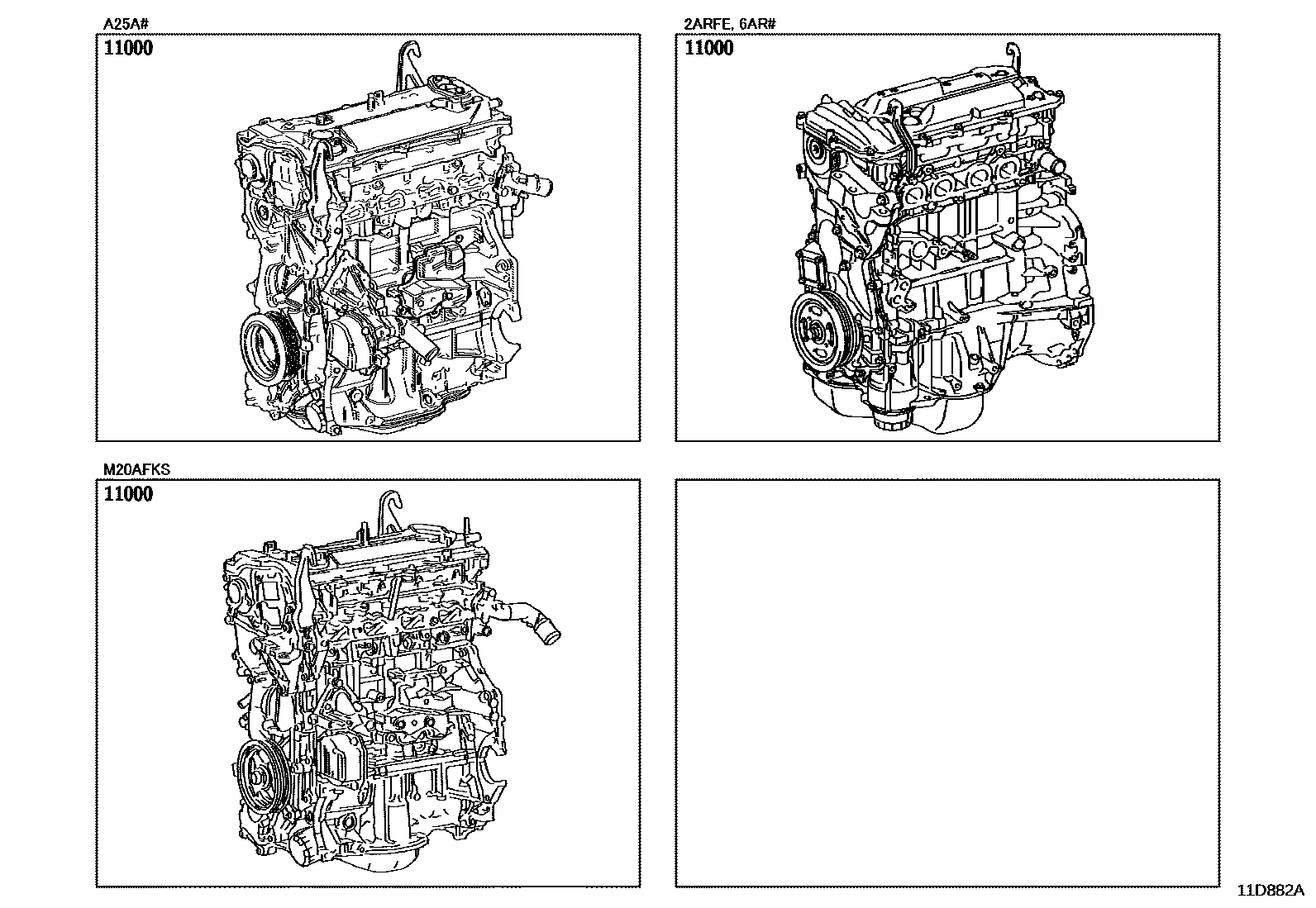 Toyota CAMRY Partial Engine Assembly EPC diagram — 11D882A