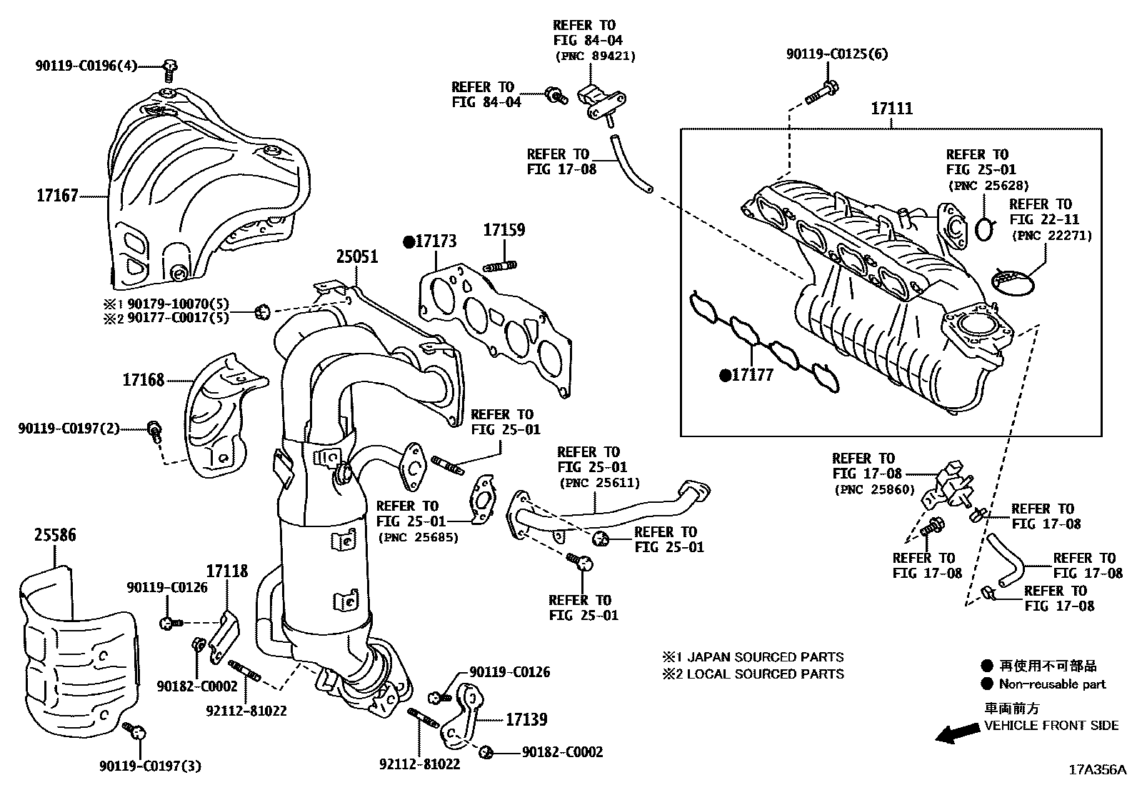 Toyota CAMRY Manifold EPC diagram — 17A356A