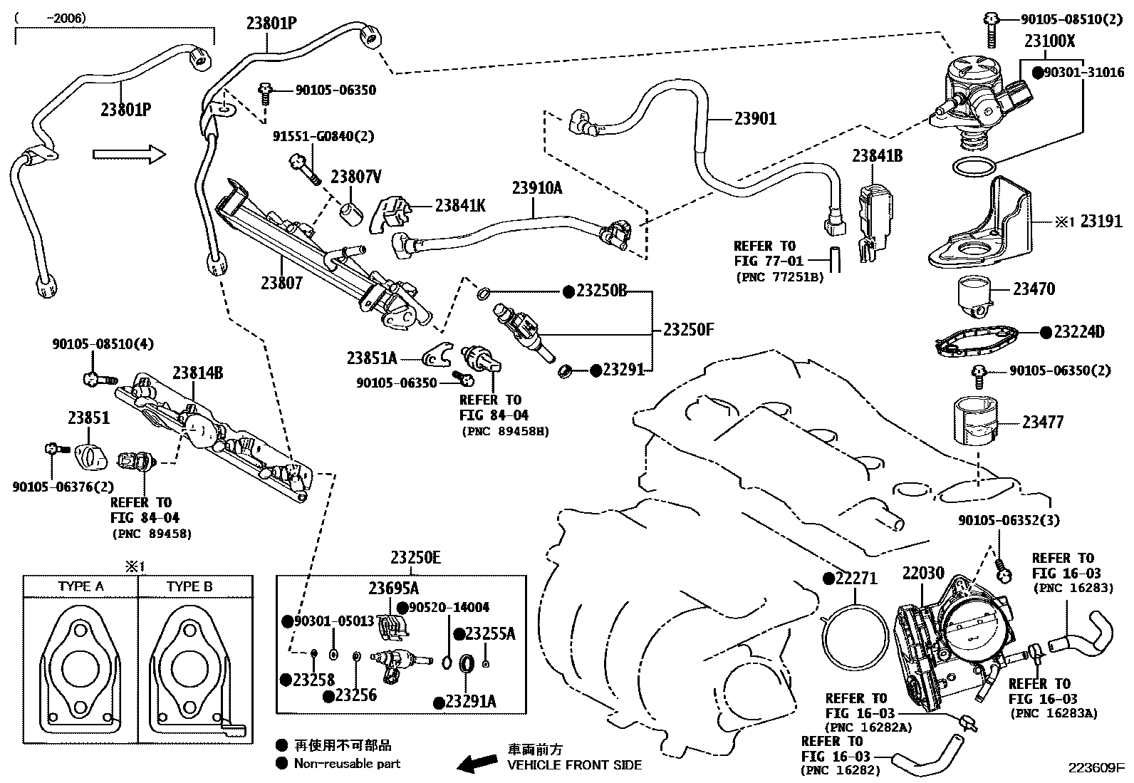 Toyota CAMRY 燃油喷射系统 EPC diagram — 223609F