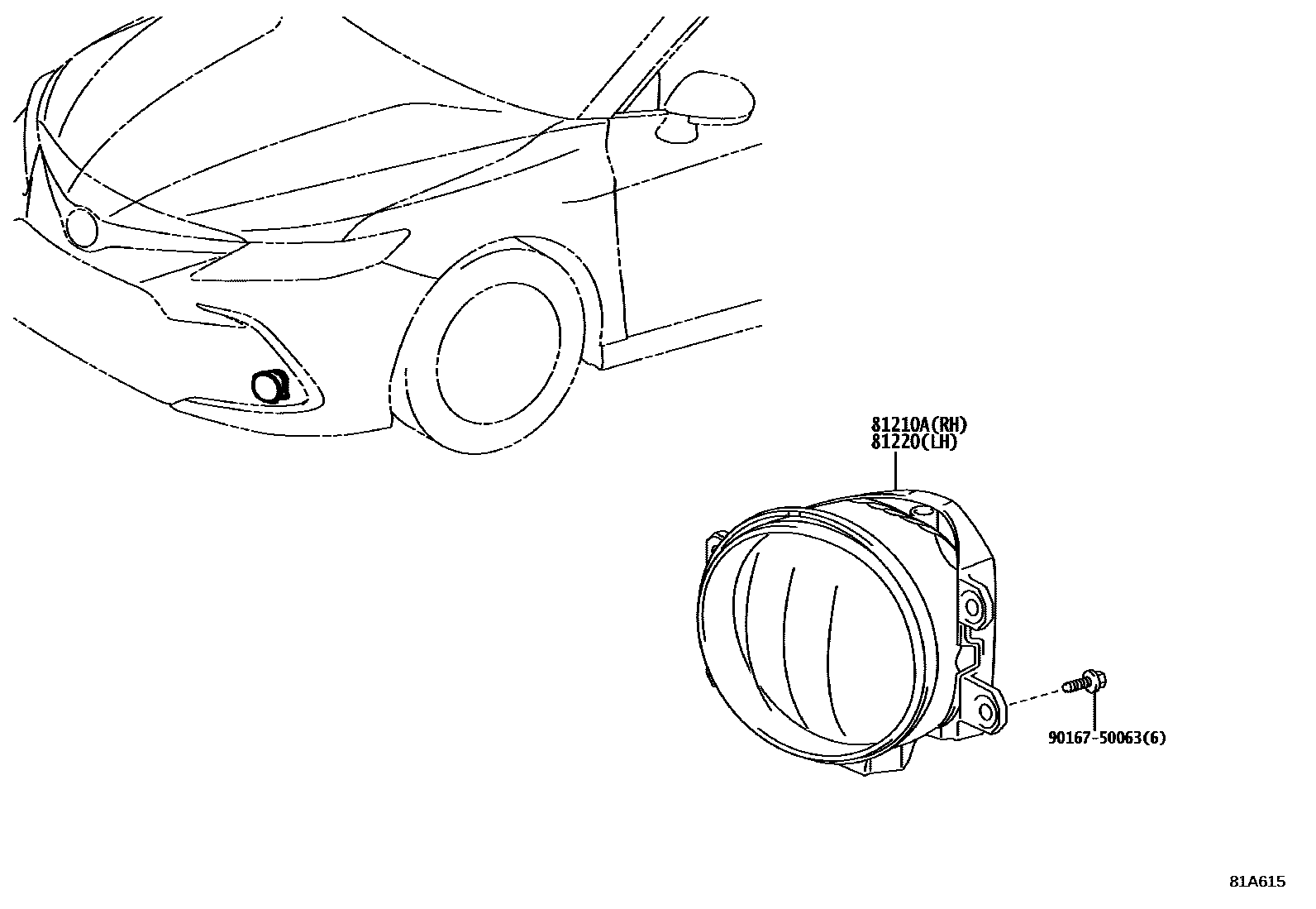 Toyota CAMRY Fog Lamp EPC diagram — 81A615