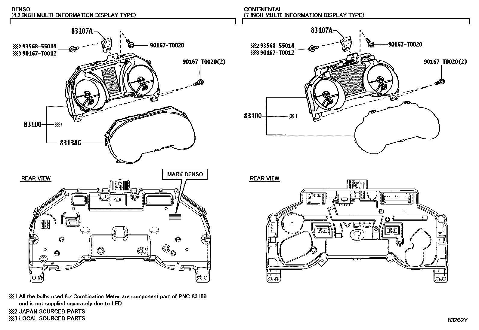 Toyota CAMRY 仪表 EPC diagram — 83262Y
