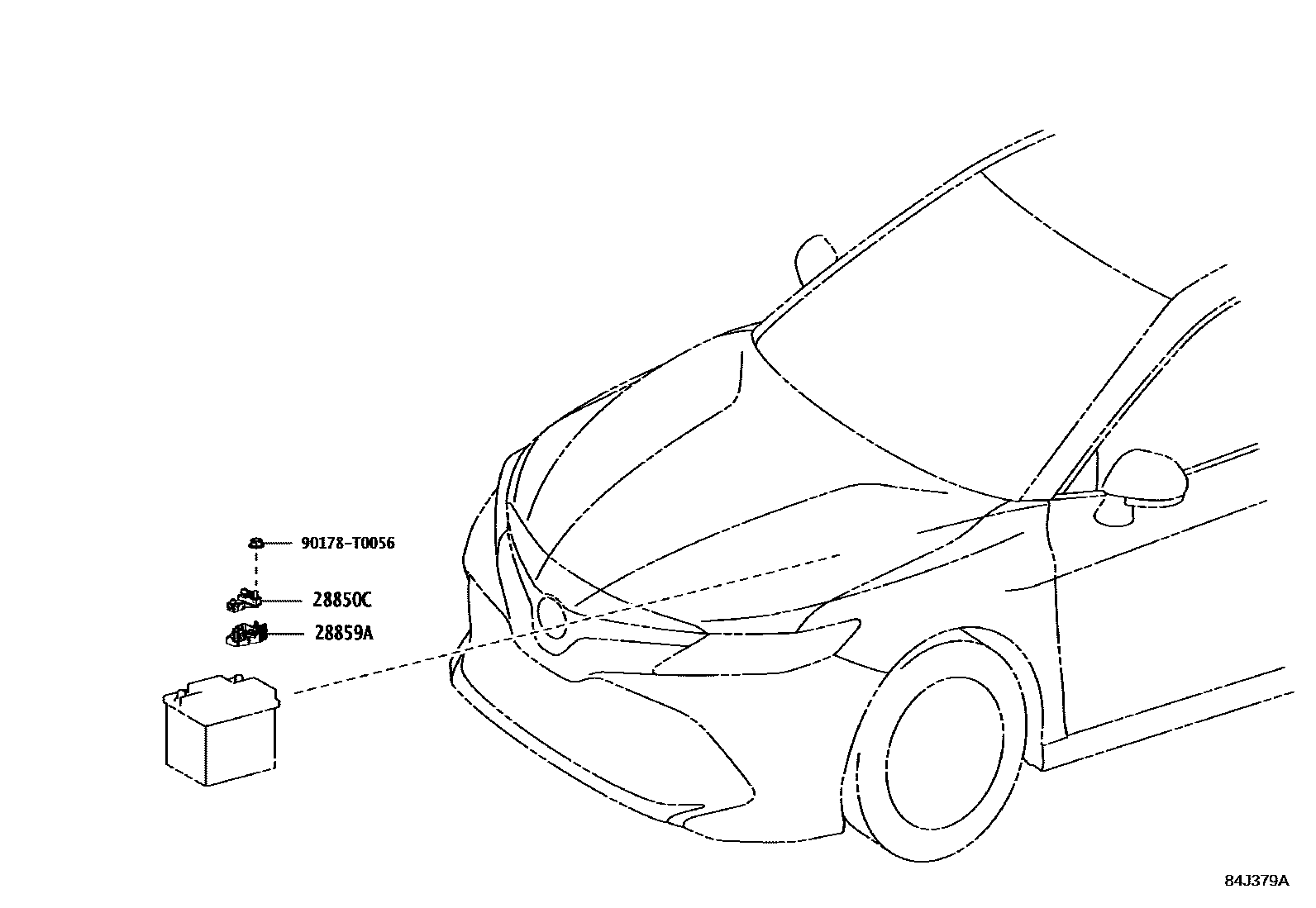 Toyota CAMRY 开关和继电器和ECU EPC diagram — 84J379A