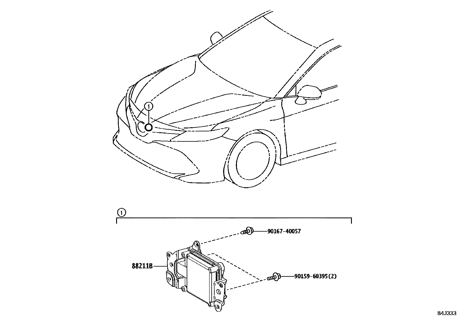 Toyota CAMRY 巡航控制(自动行驶) EPC diagram — 84J333
