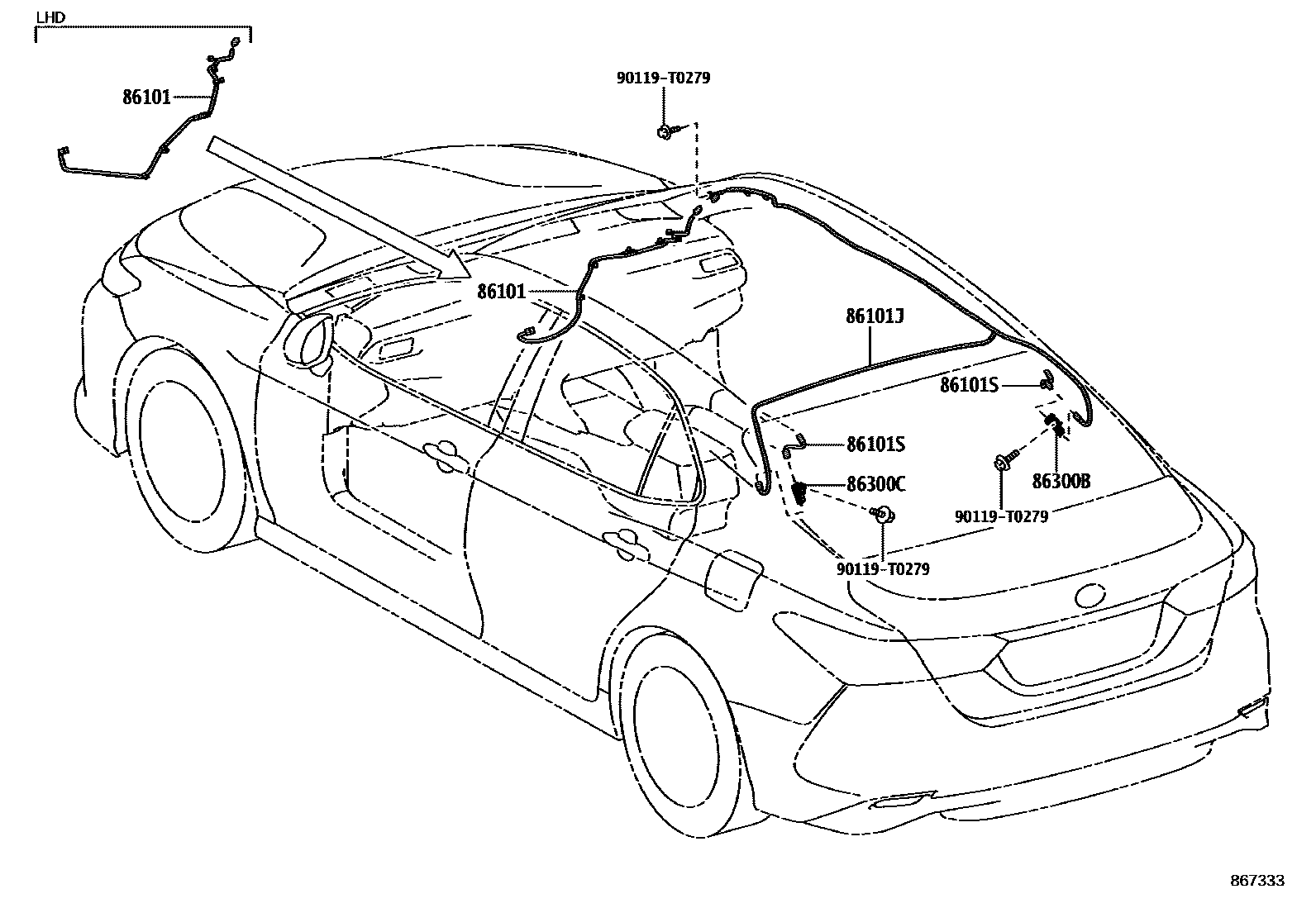 Toyota CAMRY antenna EPC diagram — 867333