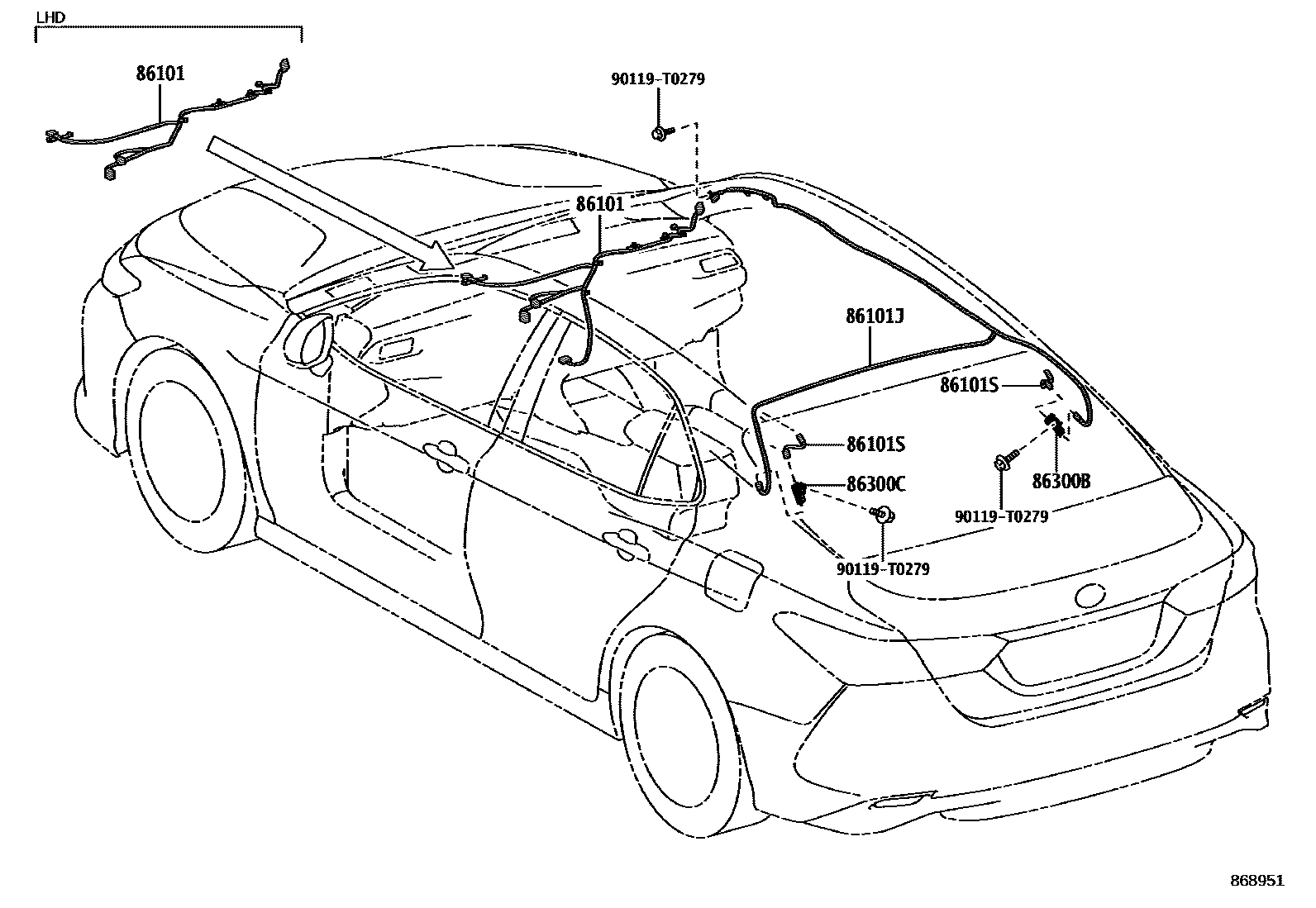Toyota CAMRY antenna EPC diagram — 868951