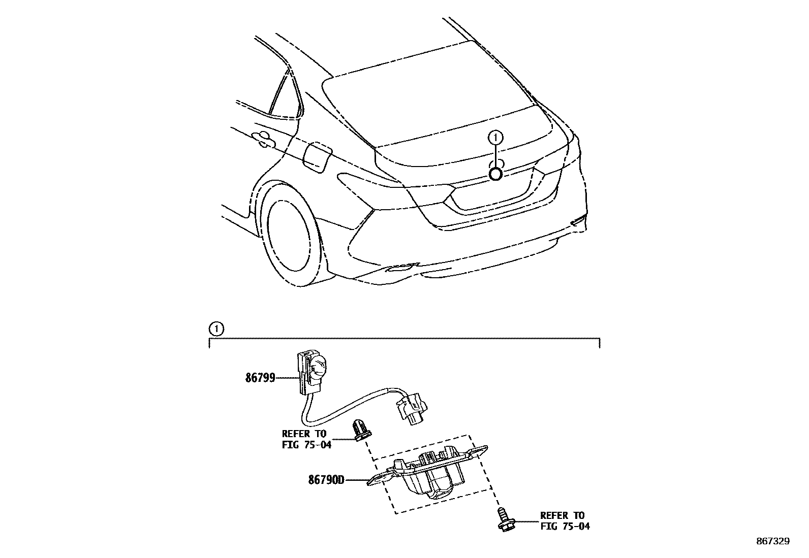 Toyota CAMRY 倒车影像和摄像头 EPC diagram — 867329