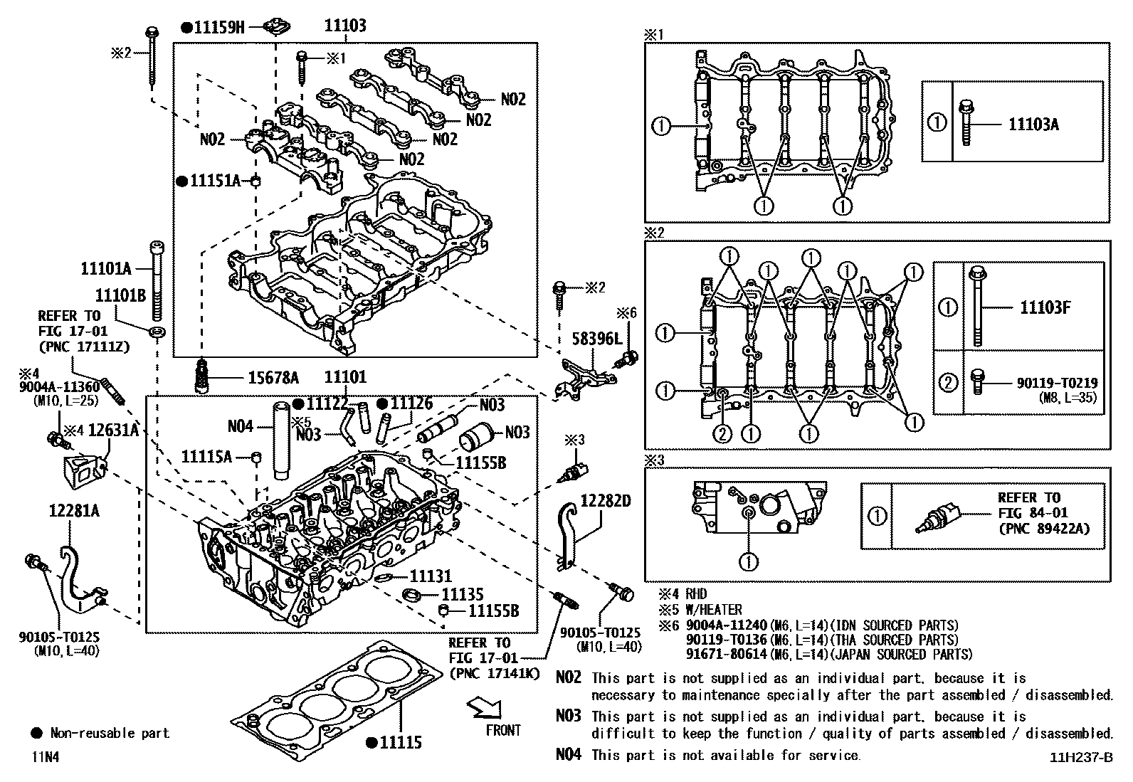 Toyota YARIS Cylinder Head EPC diagram — 11H237B