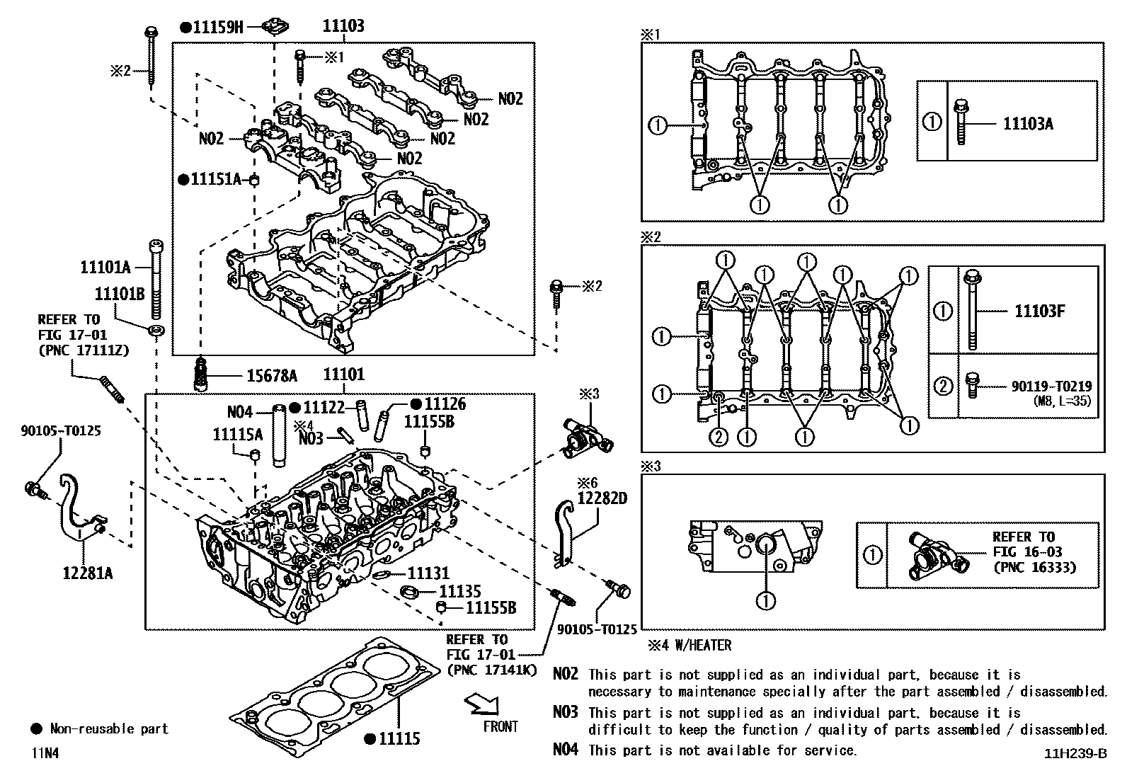 Toyota YARIS Cylinder Head EPC diagram — 11H239B