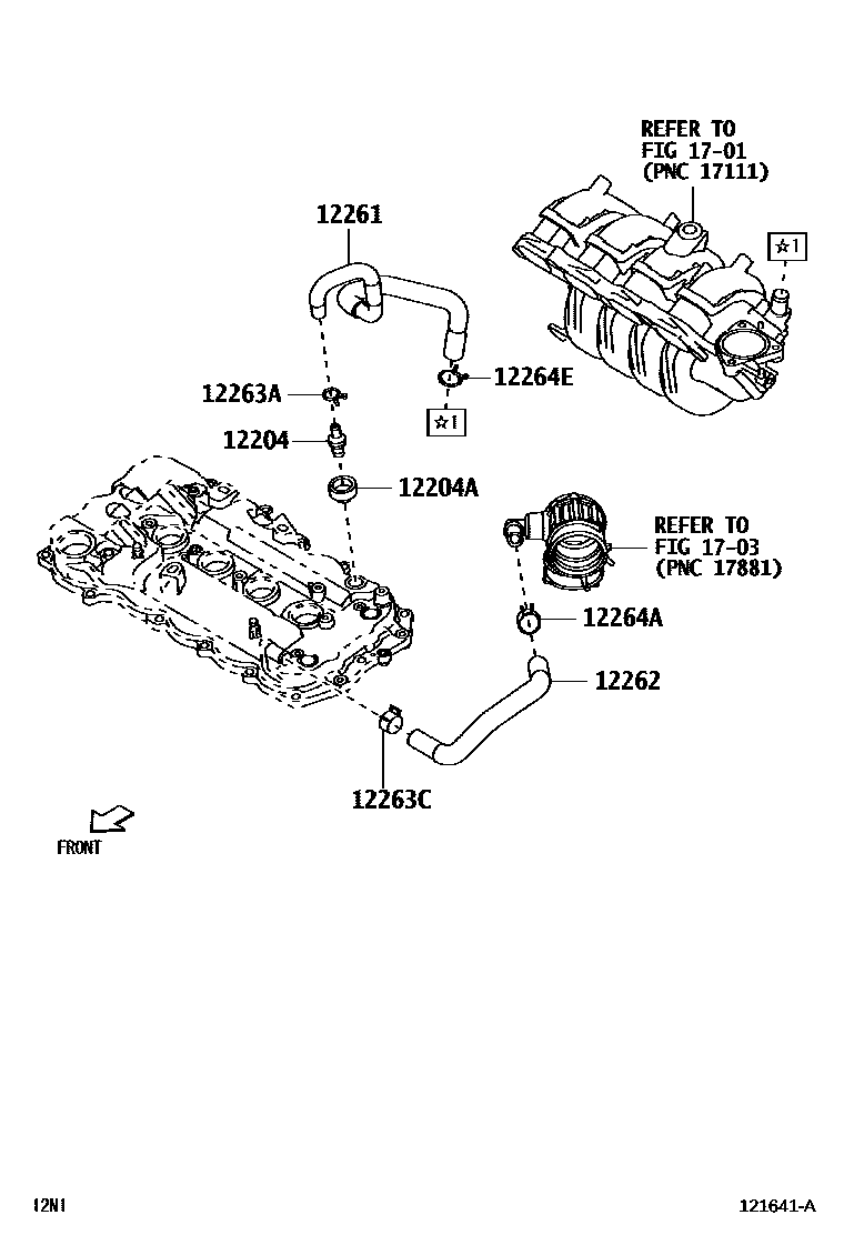 Toyota YARIS Ventilation Hose EPC diagram — 121641A