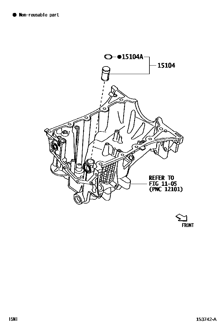 Toyota YARIS Engine Oil Pump EPC diagram — 153742A
