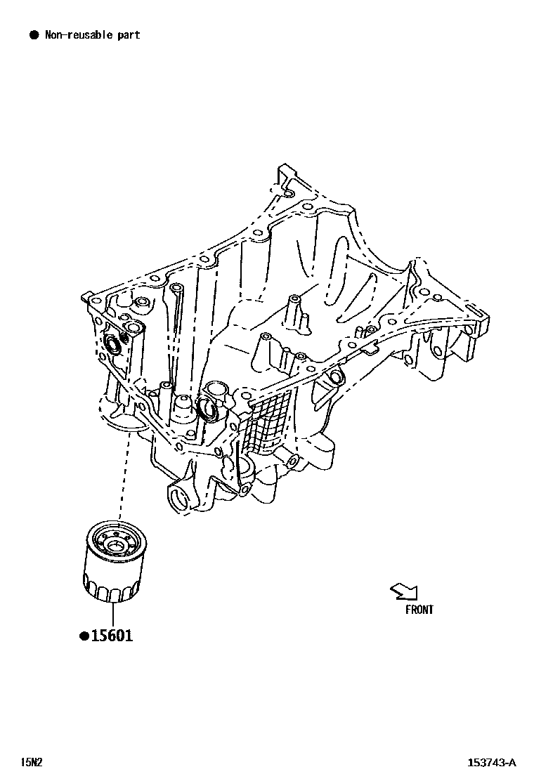 Toyota YARIS Oil Filter EPC diagram — 153743A
