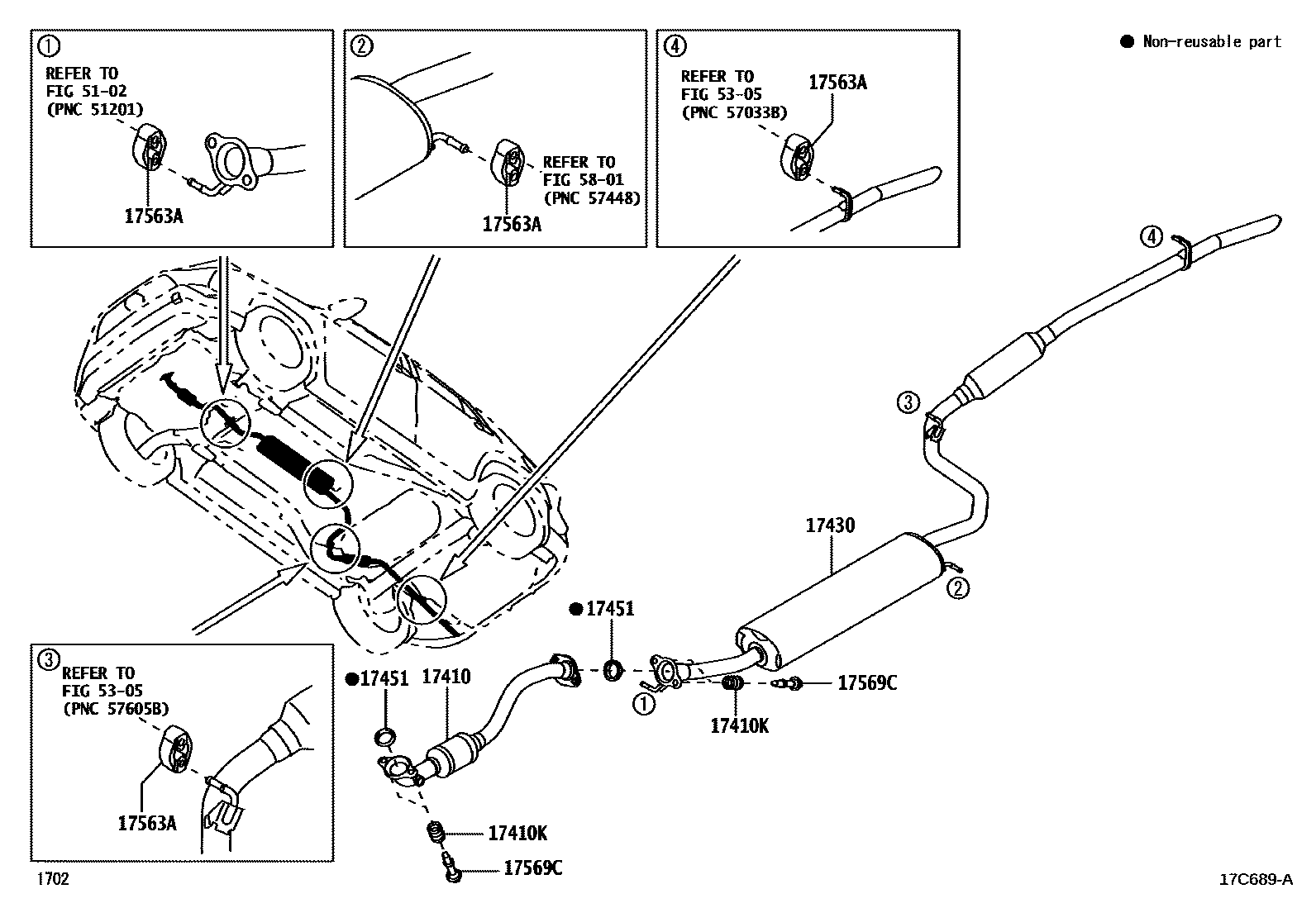 Toyota YARIS Exhaust Pipe EPC diagram — 17C689A