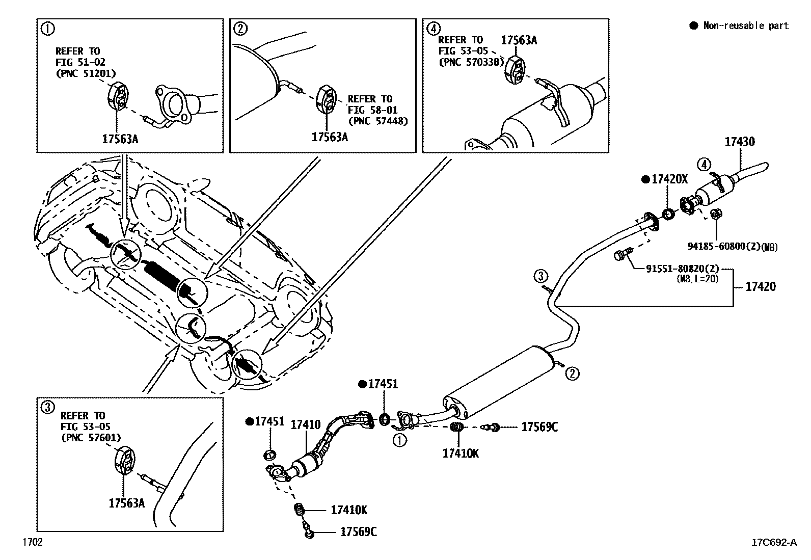 Toyota YARIS Exhaust Pipe EPC diagram — 17C692A