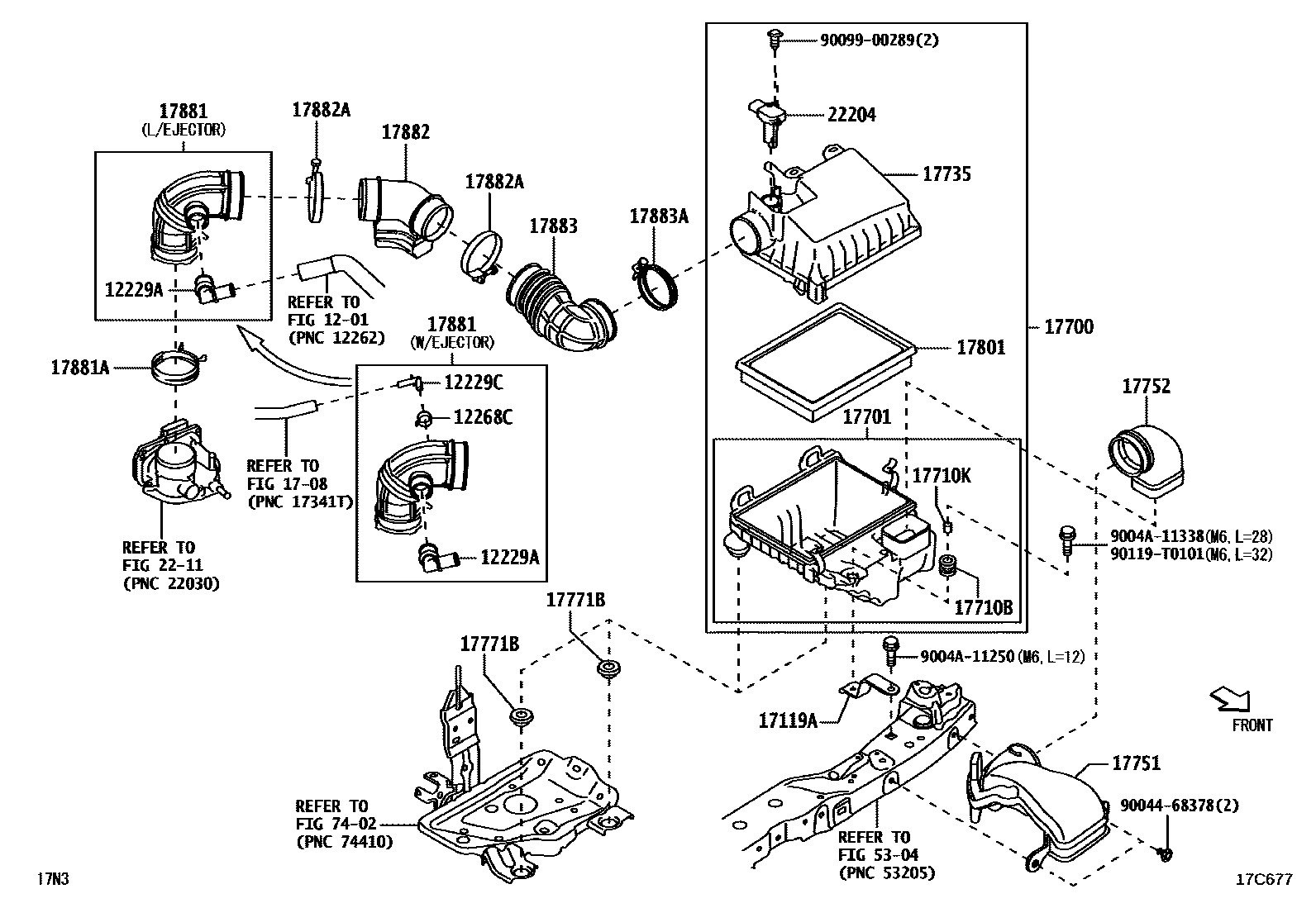 Toyota YARIS Air Cleaner EPC diagram — 17C677